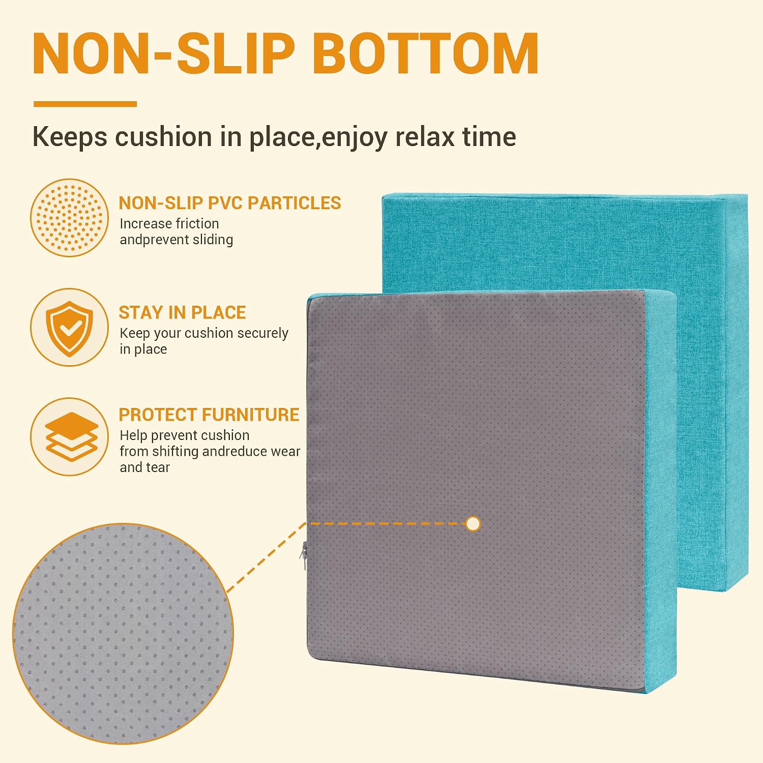 Detalle 2 de FUNHOME Outdoor Seat Cushion Covers 22 x 22 x 4 Inch