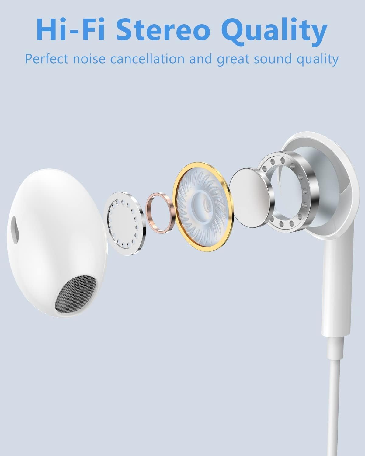 Detalle de Spy Tec Écouteurs Filaires USB-C Intra-Auriculaires pour iPhone, Samsung et iPad