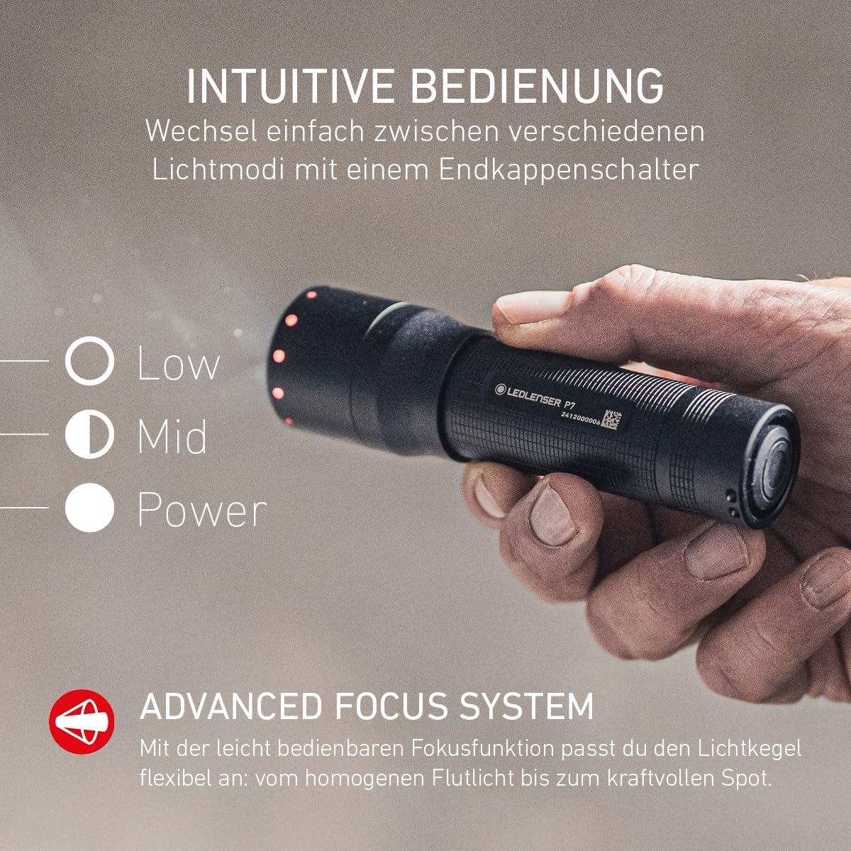 Thumbnail 2 de Ledlenser P7 LED Taschenlampe – 650 Lumen, 400 m Zoom, kompakt & vielseitig