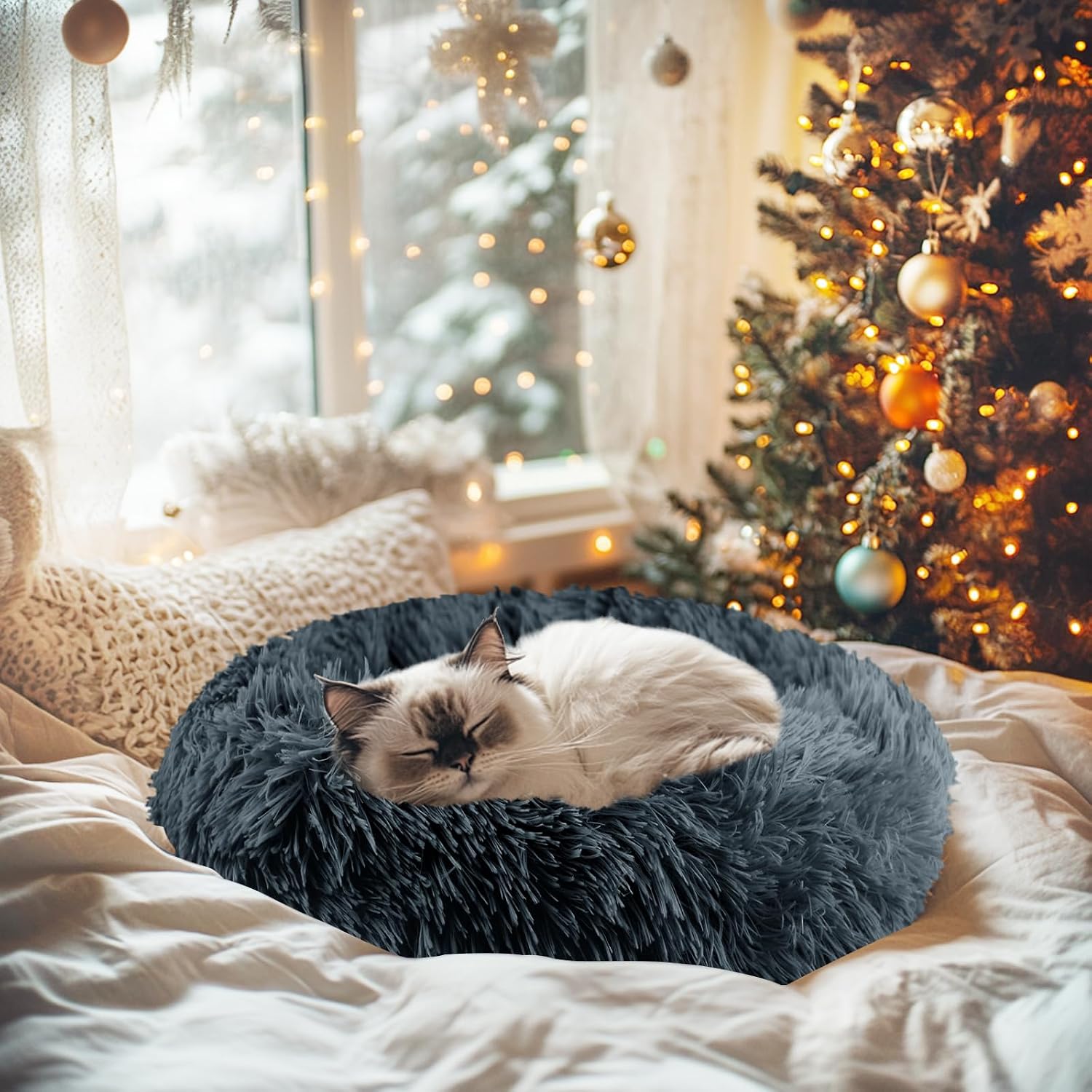 Thumbnail 6 de NAKIHOUSE Round Plush Pet Bed 50 cm