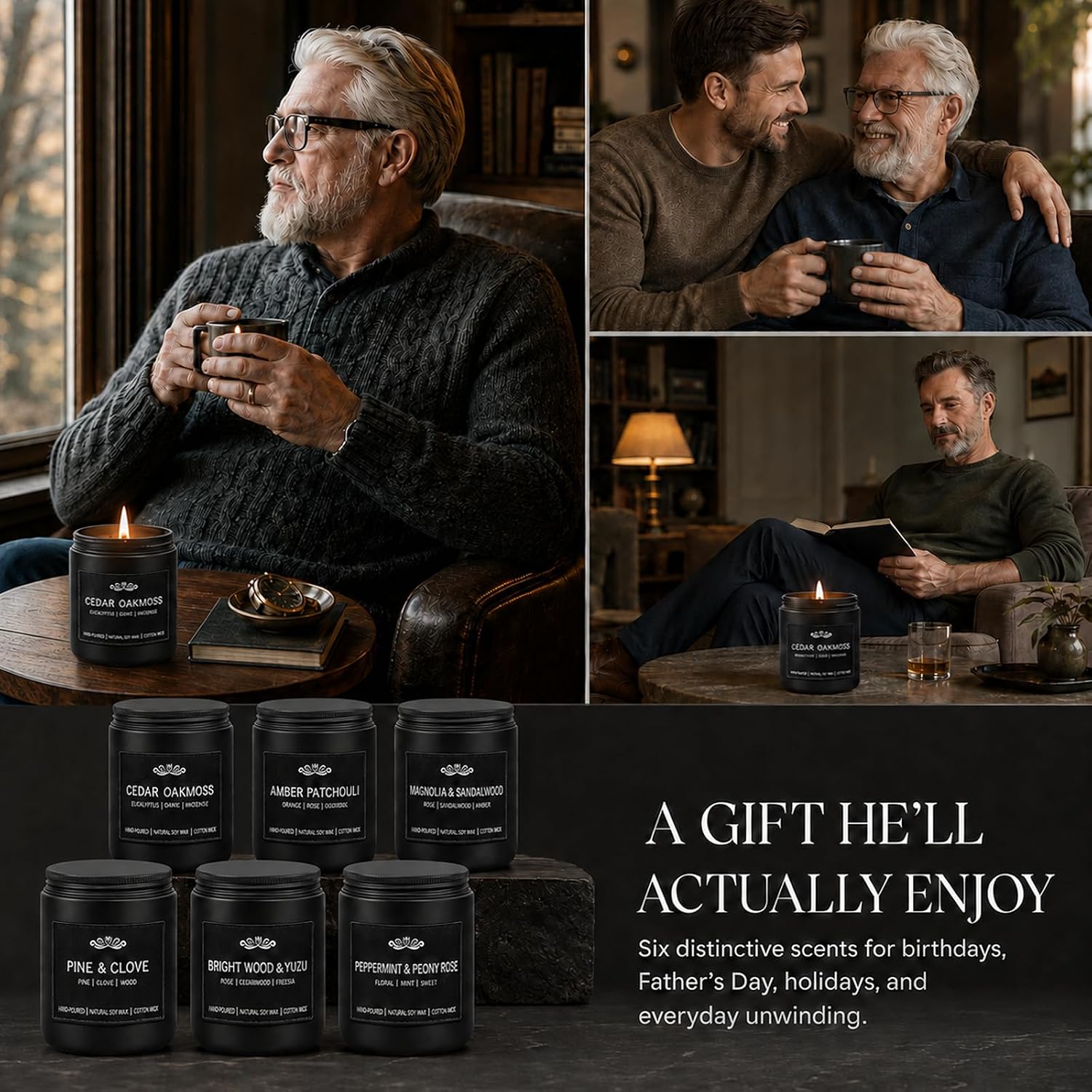Thumbnail 6 de 6 Pack Candles for Home: Scented Aromatherapy Gift Set for Men