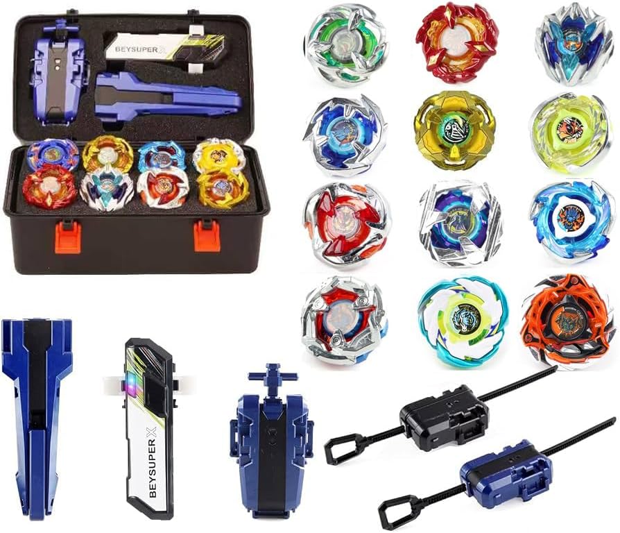 Detalle de Cunjxtan X Battle Blades & Spinning Top Set with 12 Tops and Launchers