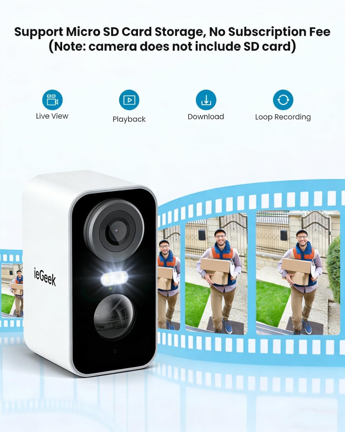Detalle 2 de ieGeek Solar Security Camera
