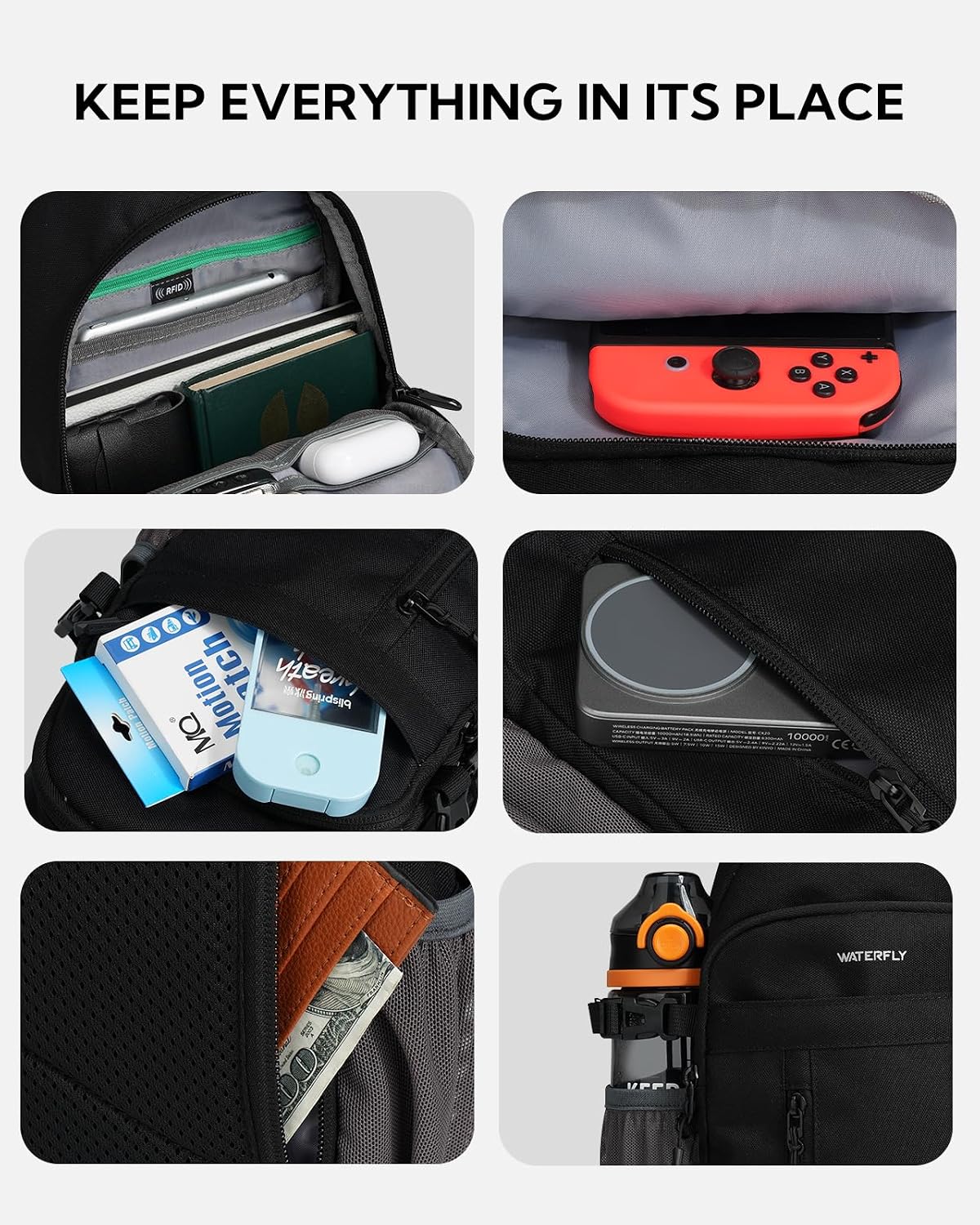 Thumbnail 2 de Waterfly Sling Bag Crossbody Backpack: A practical 6L companion for daily trips