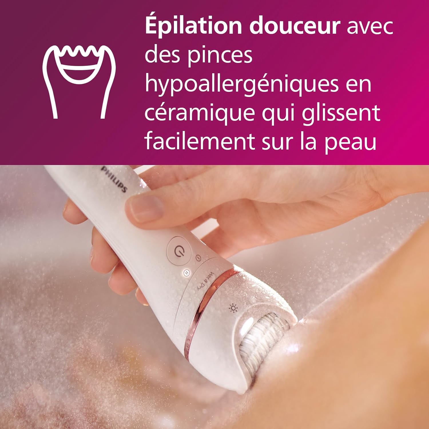 Detalle 2 de Philips Series 8000 Epilateur BRE740/10 32 pinces