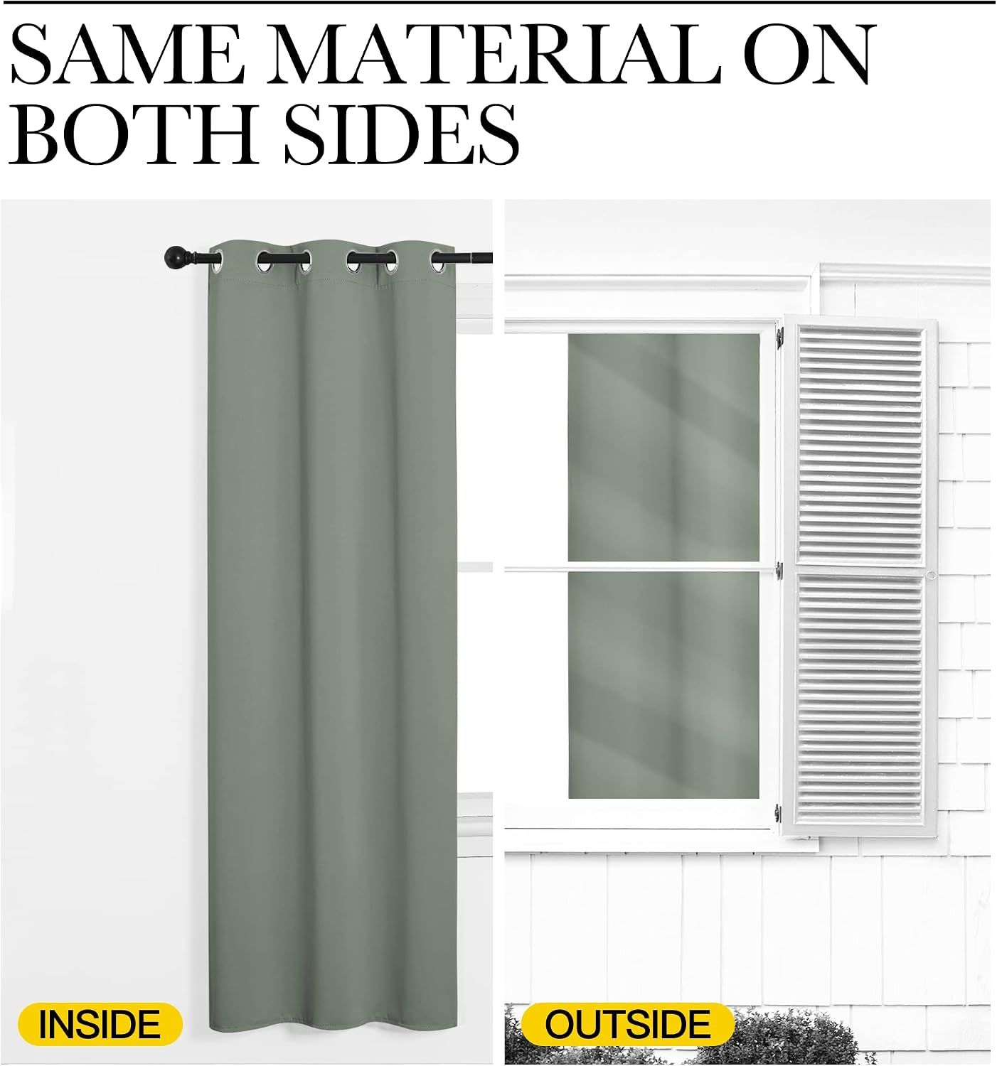 Thumbnail 5 de NICETOWN Essential Blackout Curtains 42x63 Gray Green