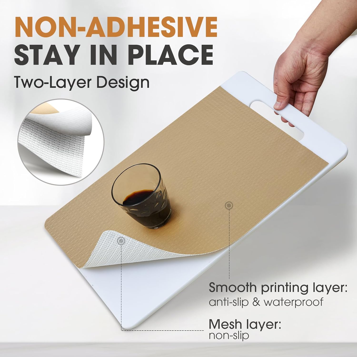 Detalle 2 de ALIUNI Drawer and Shelf Liner, Beige