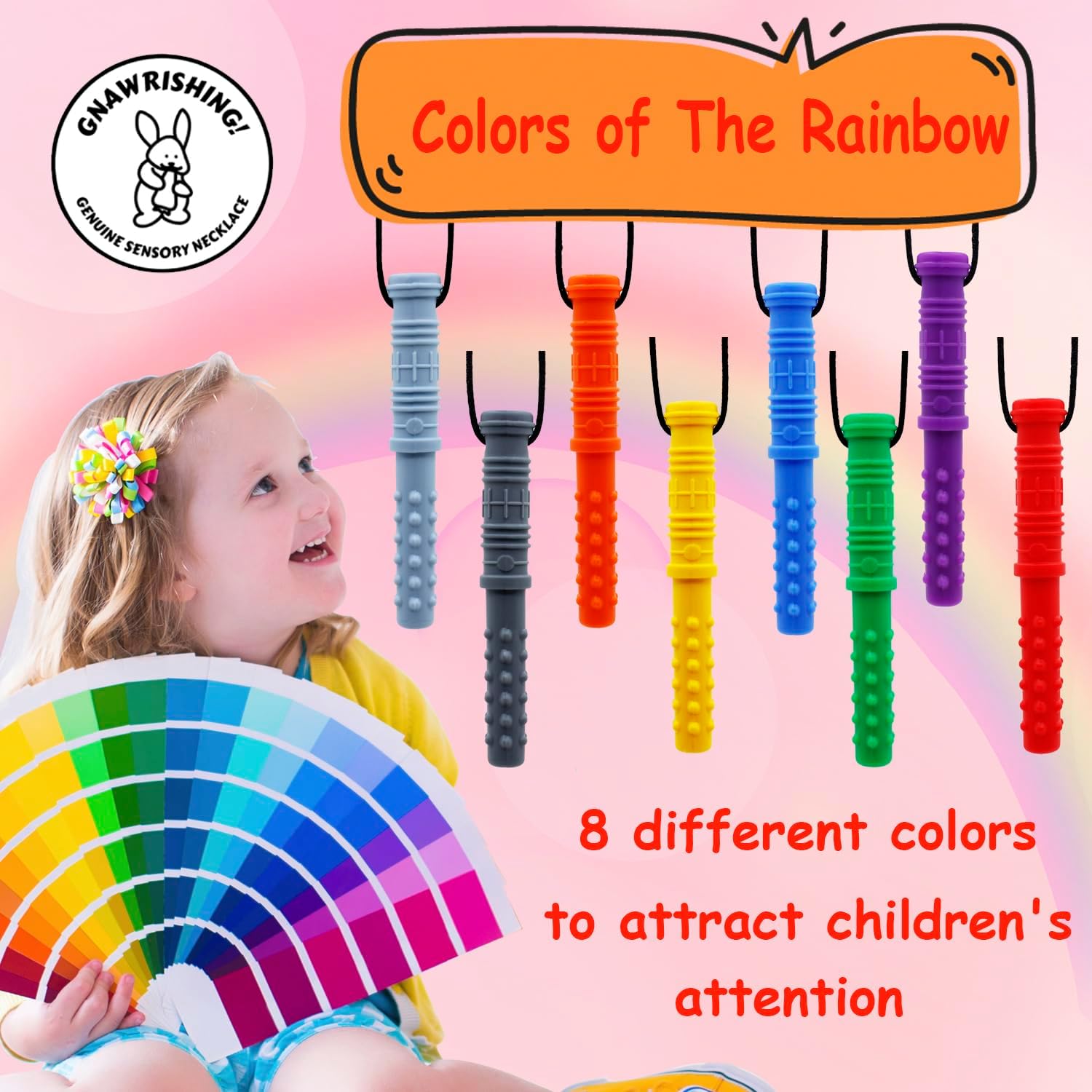 Thumbnail 4 de GNAWRISHING Chew Necklaces for Sensory Kids (8-piece silicone chewy necklaces)