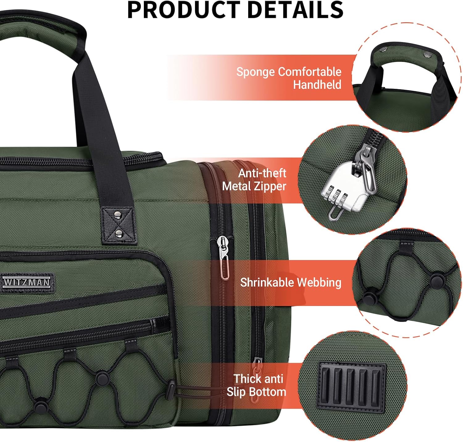 Thumbnail 6 de WITZMAN Duffle Bag for Men Nylon Large