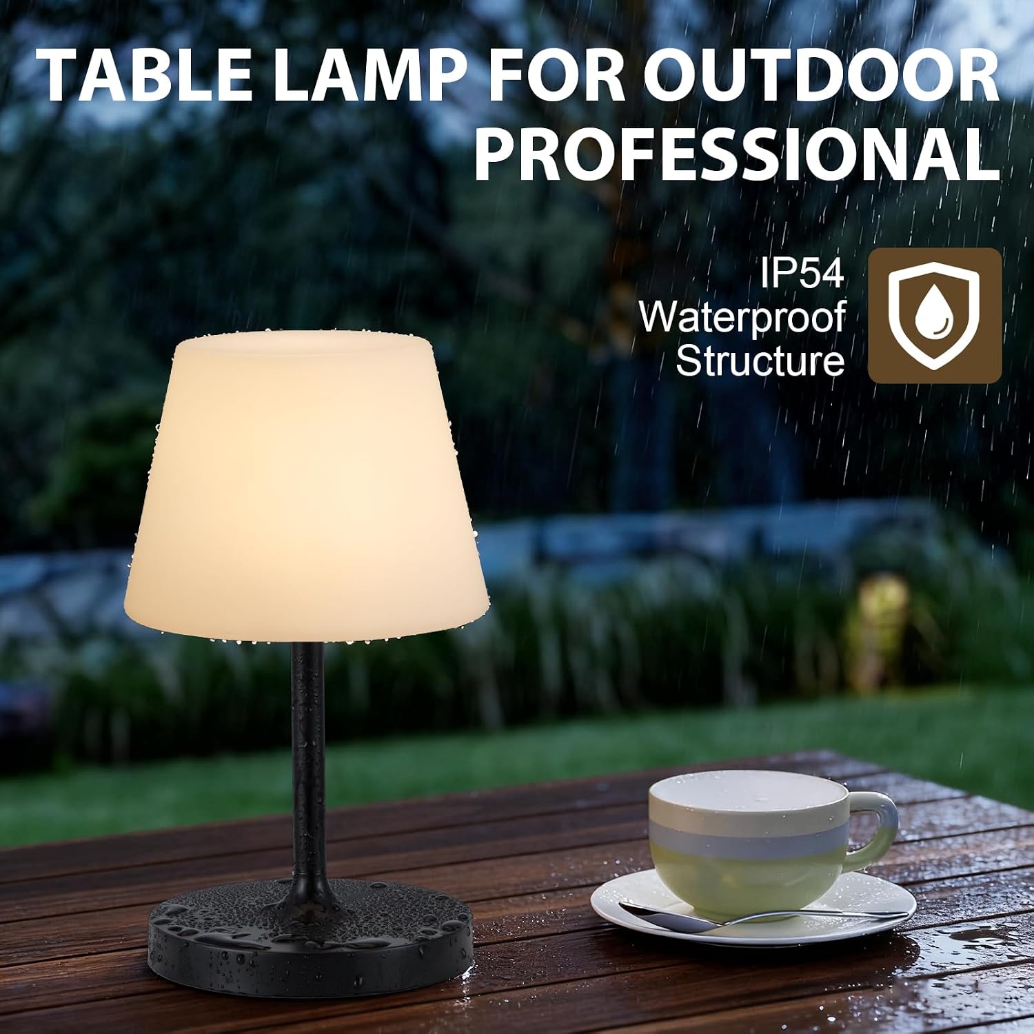 Thumbnail 3 de Fenmzee LED5-CA Rechargeable Table Lamp, Black, IP54, Touch Dimming