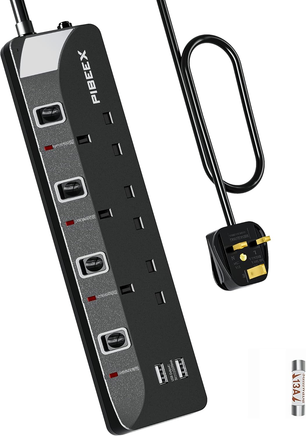 Thumbnail 6 de Extension Lead with USB Slots 4 Way 2m 13A 3250W