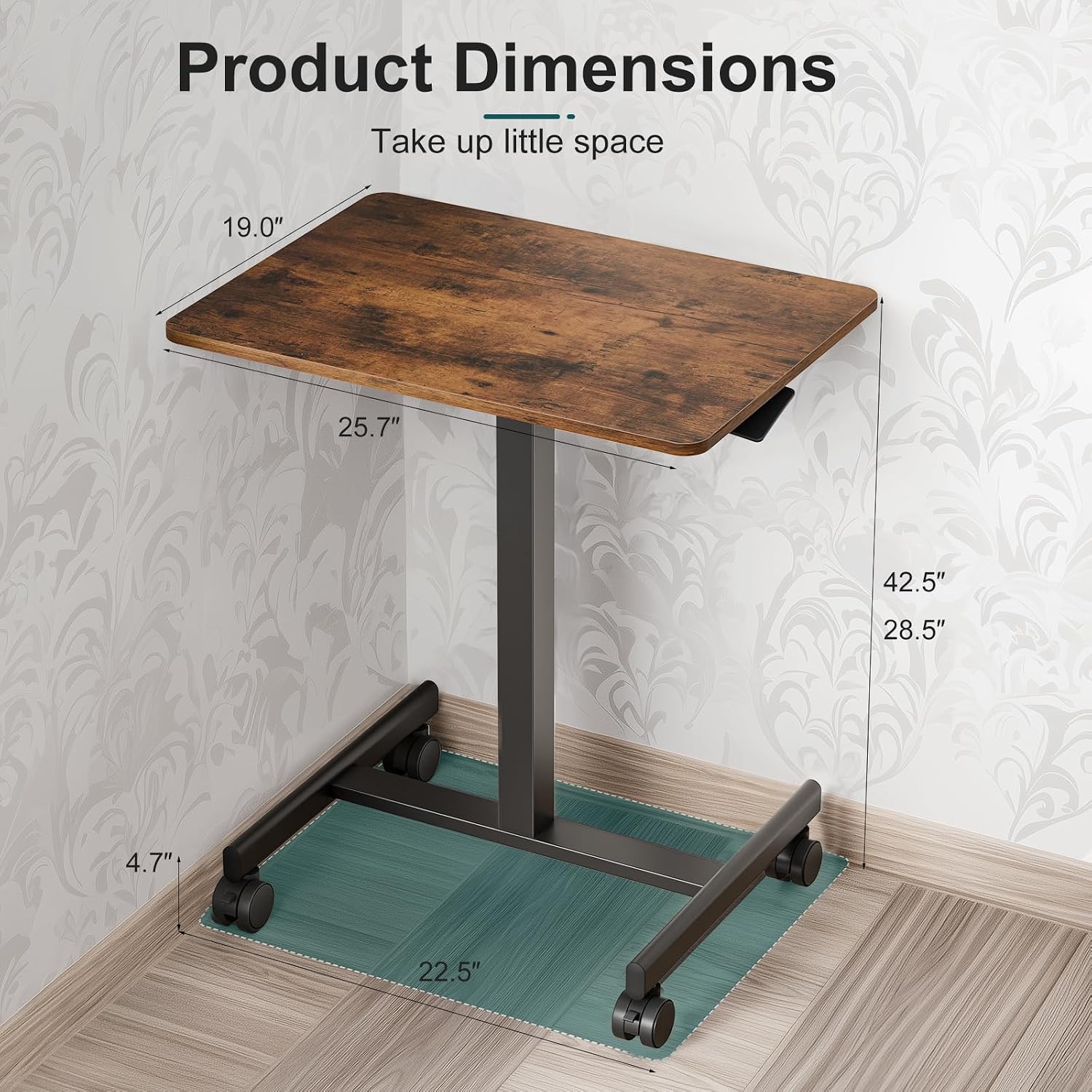 Detalle de HAPPYMONT Mobile Rolling Desk