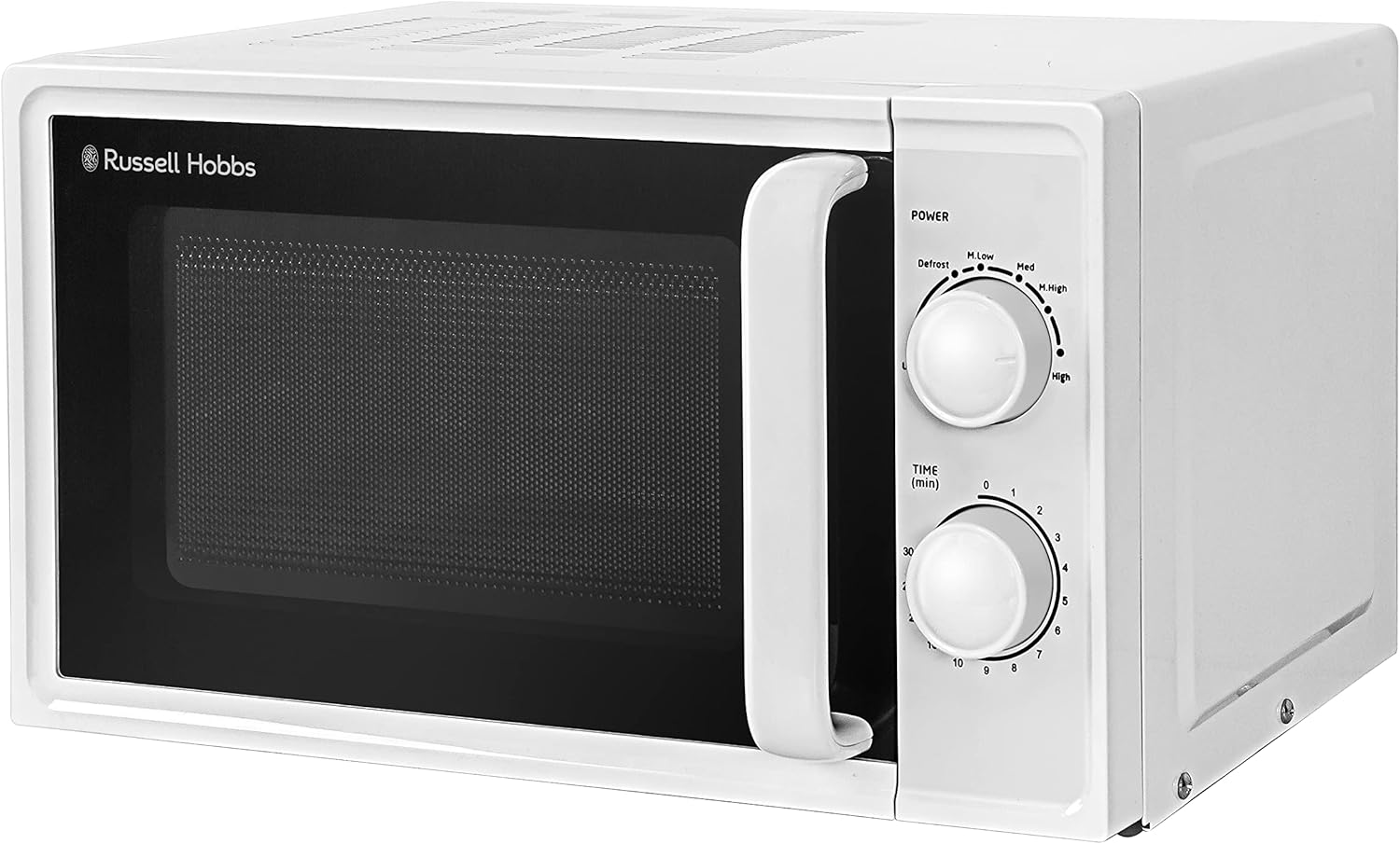 Detalle de Russell Hobbs 17L Small Microwave (RHM1725) – White, 700W, 5 Power Levels & Defrost