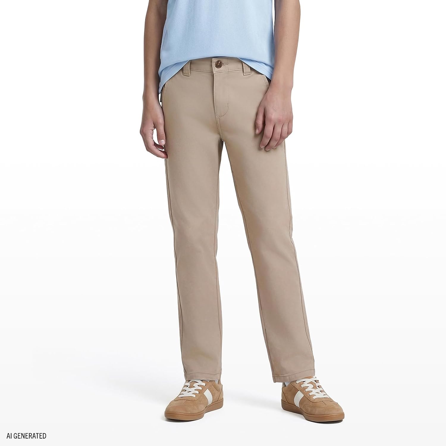 Detalle de Izod Boys' School Uniform Twill Pants, Flat Front & Comfortable Waistband
