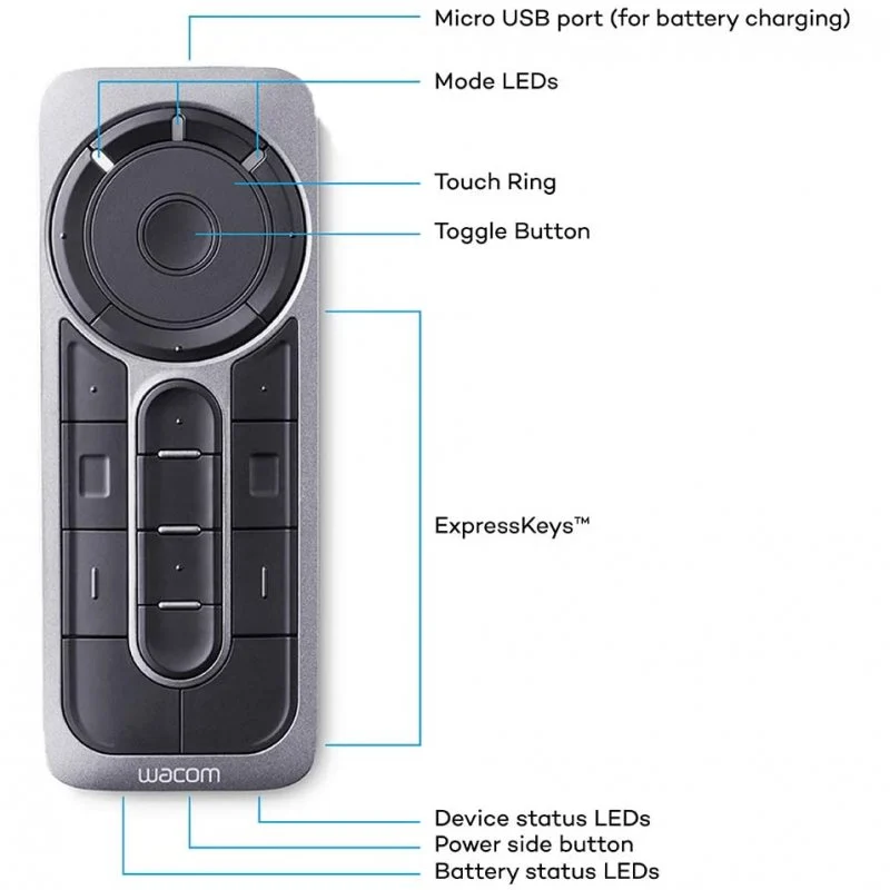 Detalle 2 de Wacom ExpressKey Remote ACK-411050: mando a distancia multimedia para productividad creativa