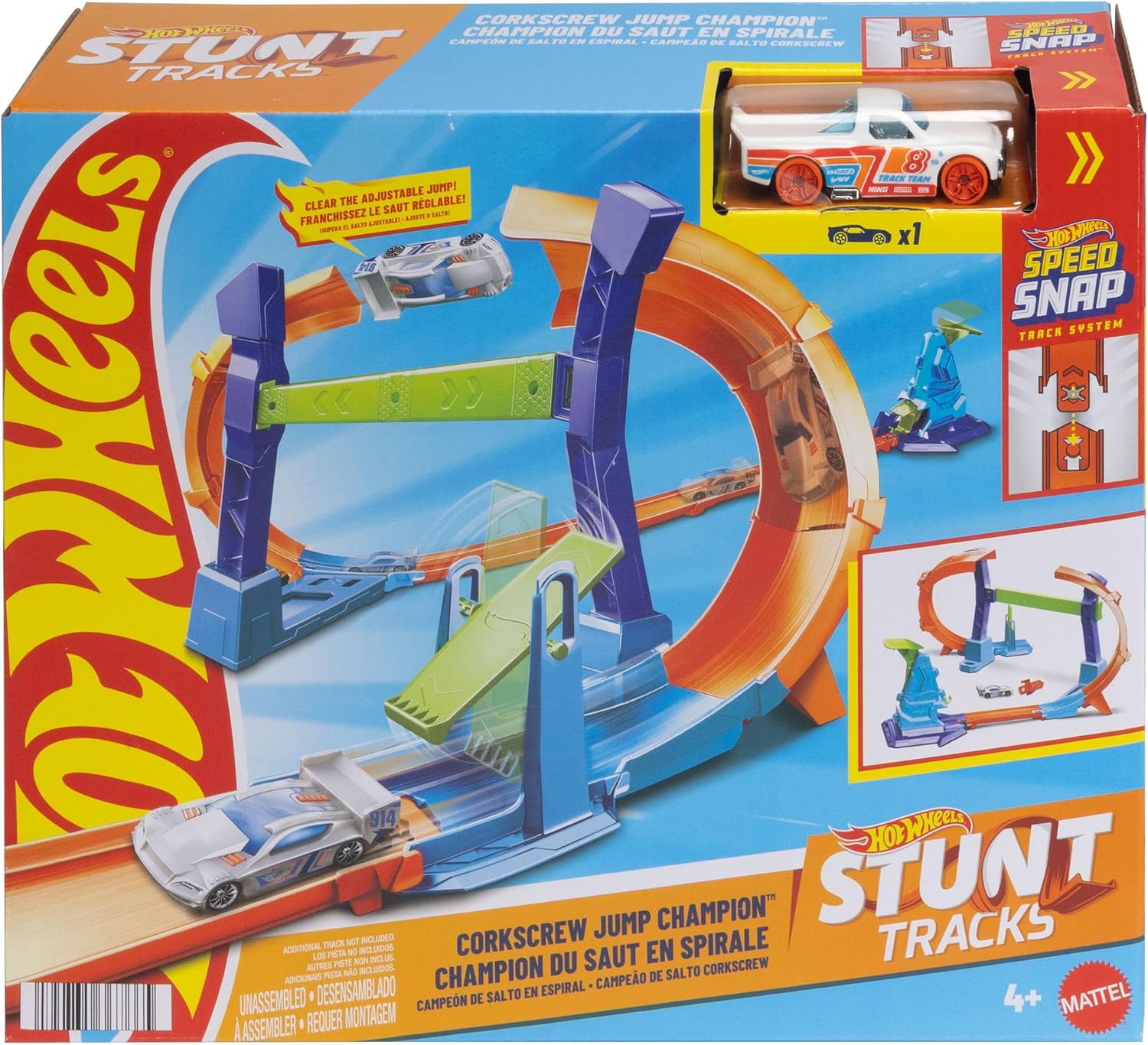 Thumbnail 5 de Hot Wheels Stunt Tracks Corkscrew Jump Champion & Toy Car (1:64) – JLM91