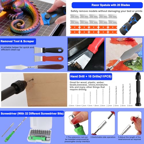 Detalle de YOTINO 209PCS USB 3D Printer Tool Kit – Complete Accessory Set with EVA Case