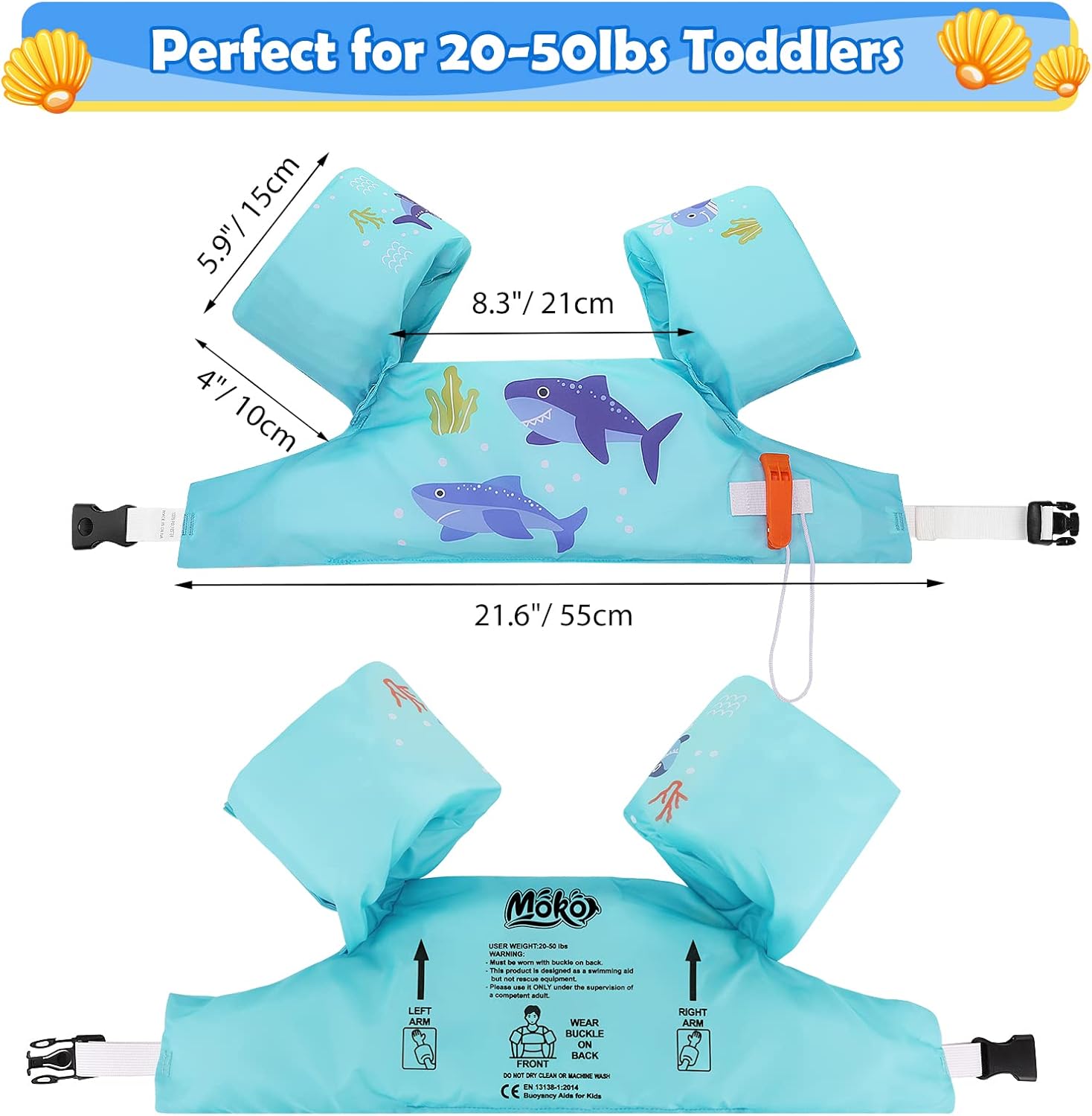 Thumbnail 3 de MoKo Swim Arm Bands for Kids 20-50 lbs