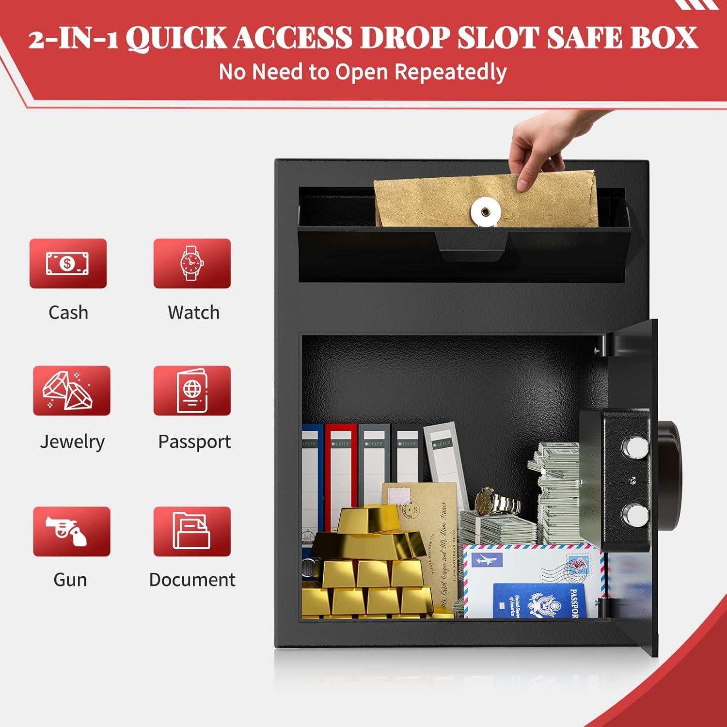 Thumbnail 3 de KABISAFE Depository Safe Box with Drop Slot (70L): Anti-Theft Cash Drop Safe with Digital Keypad Lock