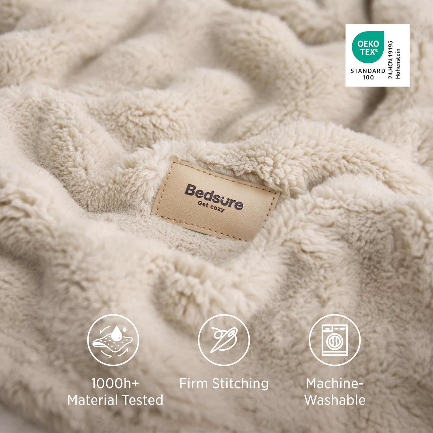 Thumbnail 4 de Bedsure 3D Bubble Throw Blanket, Beige, 50 x 60 in, Lightweight Polyester