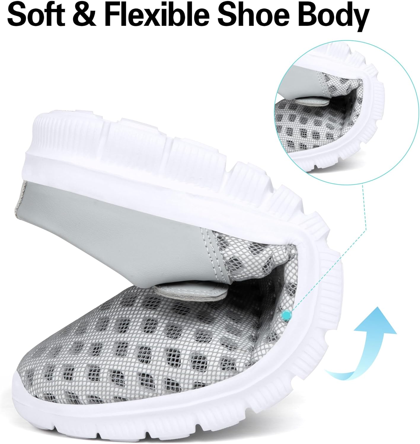 Detalle de SAGUARO Unisex Clogs & Sommer-Hausschuhe (leicht, grau) – Gr. 36–48