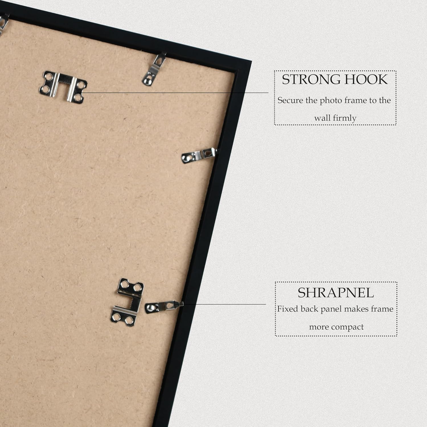 Thumbnail 5 de Wiscet 18x24 Picture Frame Set of 3 — Black MDF Gallery Frames for 16x20 (with Mat) or 18x24 (no Mat)