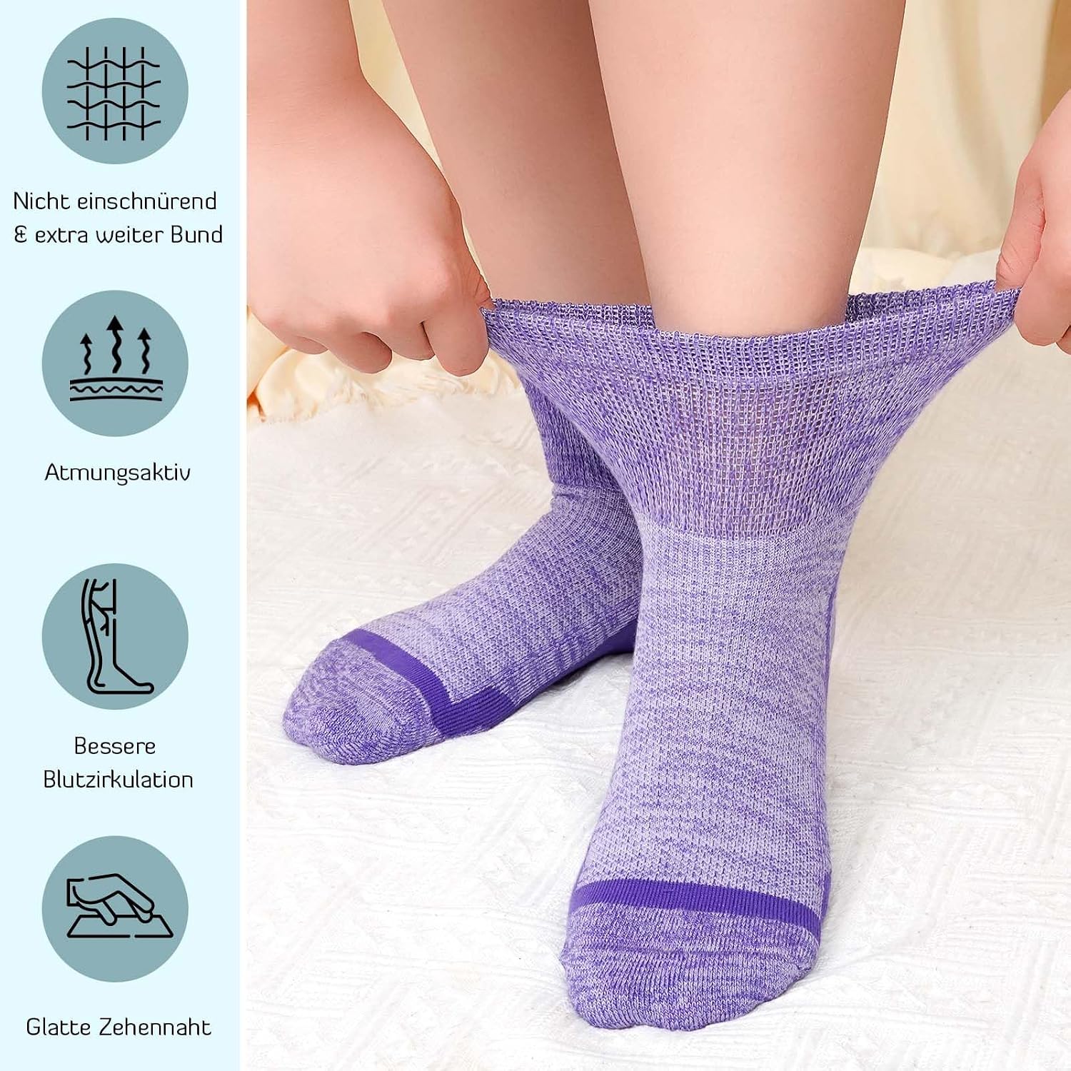 Detalle 1 de LOFIR Bambus Diabetiker Socken 5 Paar 39-46