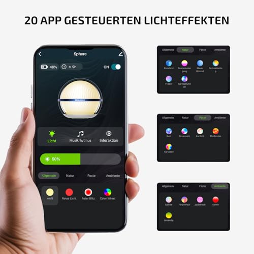 Detalle de OLIGHT Sphere LED Nachtlicht mit App-Steuerung RGB