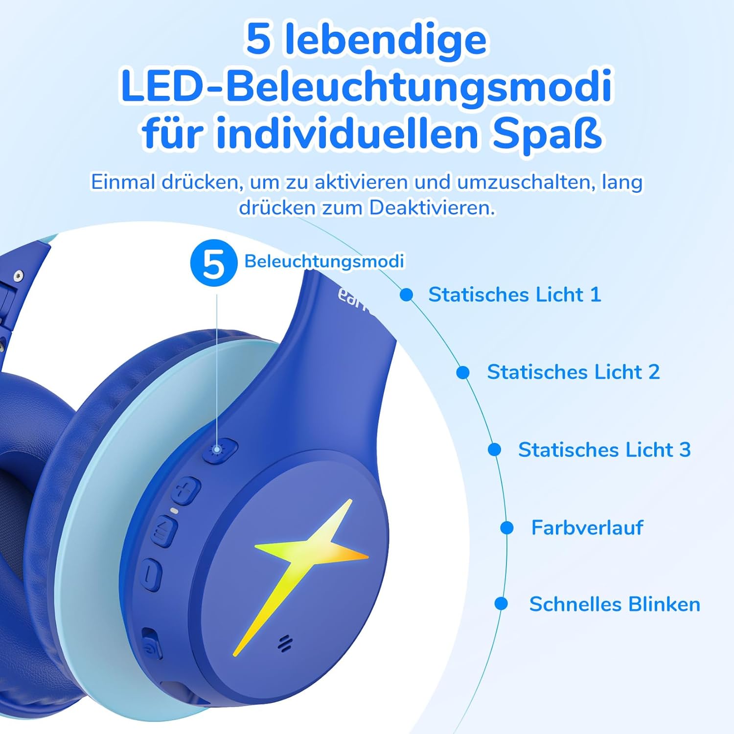 Detalle de EarFun Bluetooth Kopfhörer Kinder 90 Std Akku