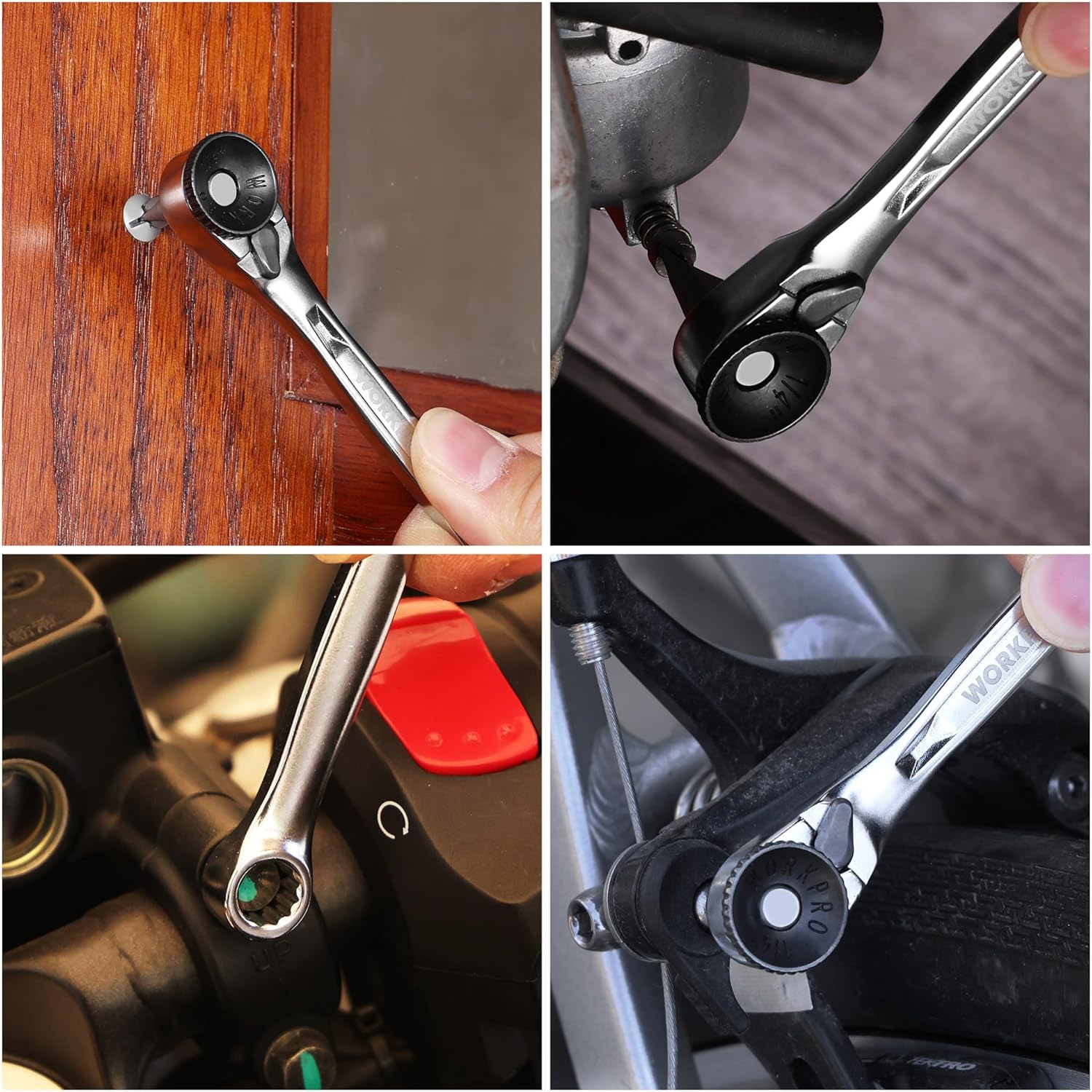 Thumbnail 6 de WORKPRO Mini clé à cliquet double tête 1/4" avec 20 embouts et mécanisme 72 dents (105 mm)