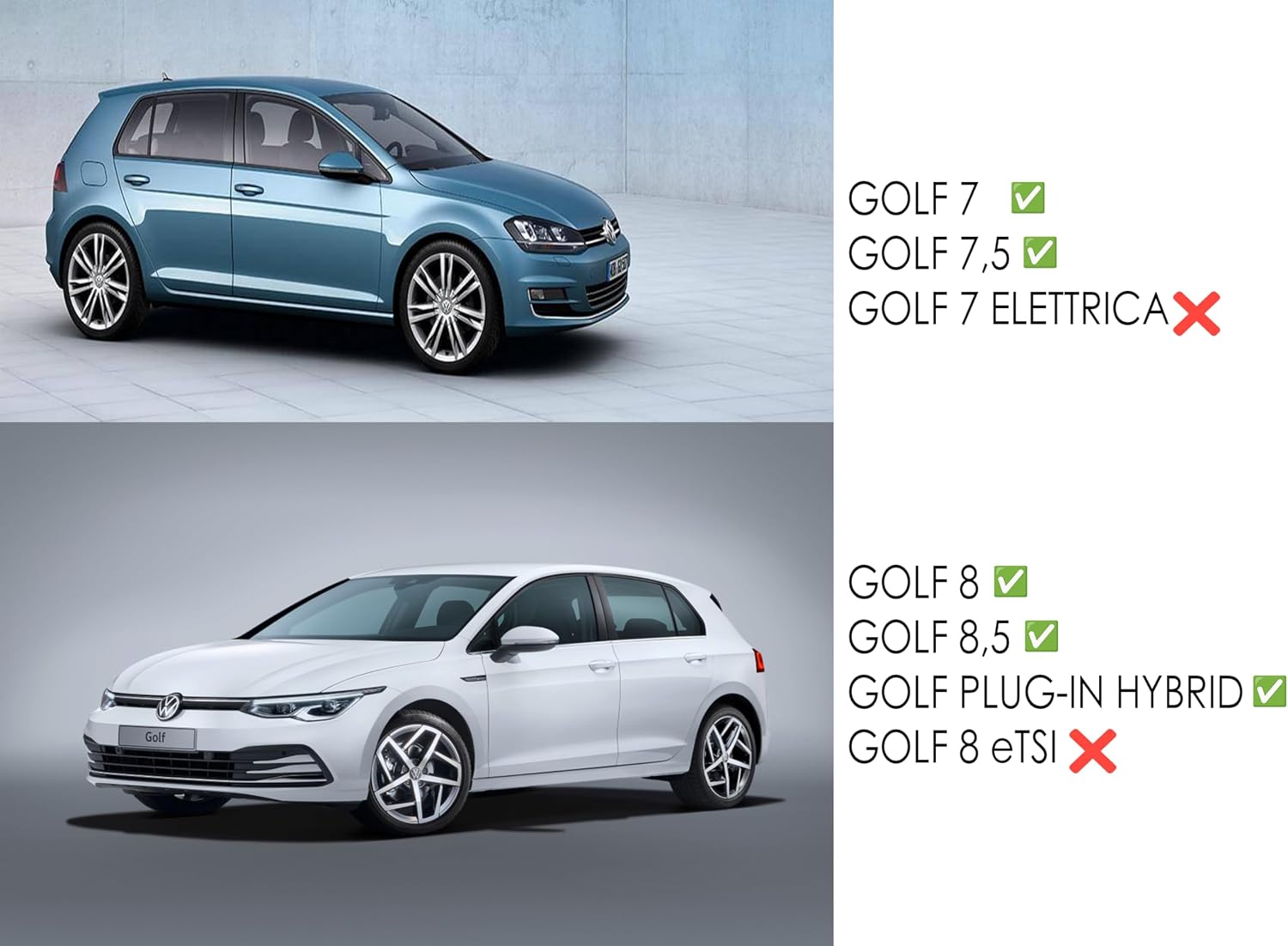 Thumbnail 1 de Tappetini su misura per VW Golf 7 (2012-) e Golf 8, battitacco rinforzato in gomma