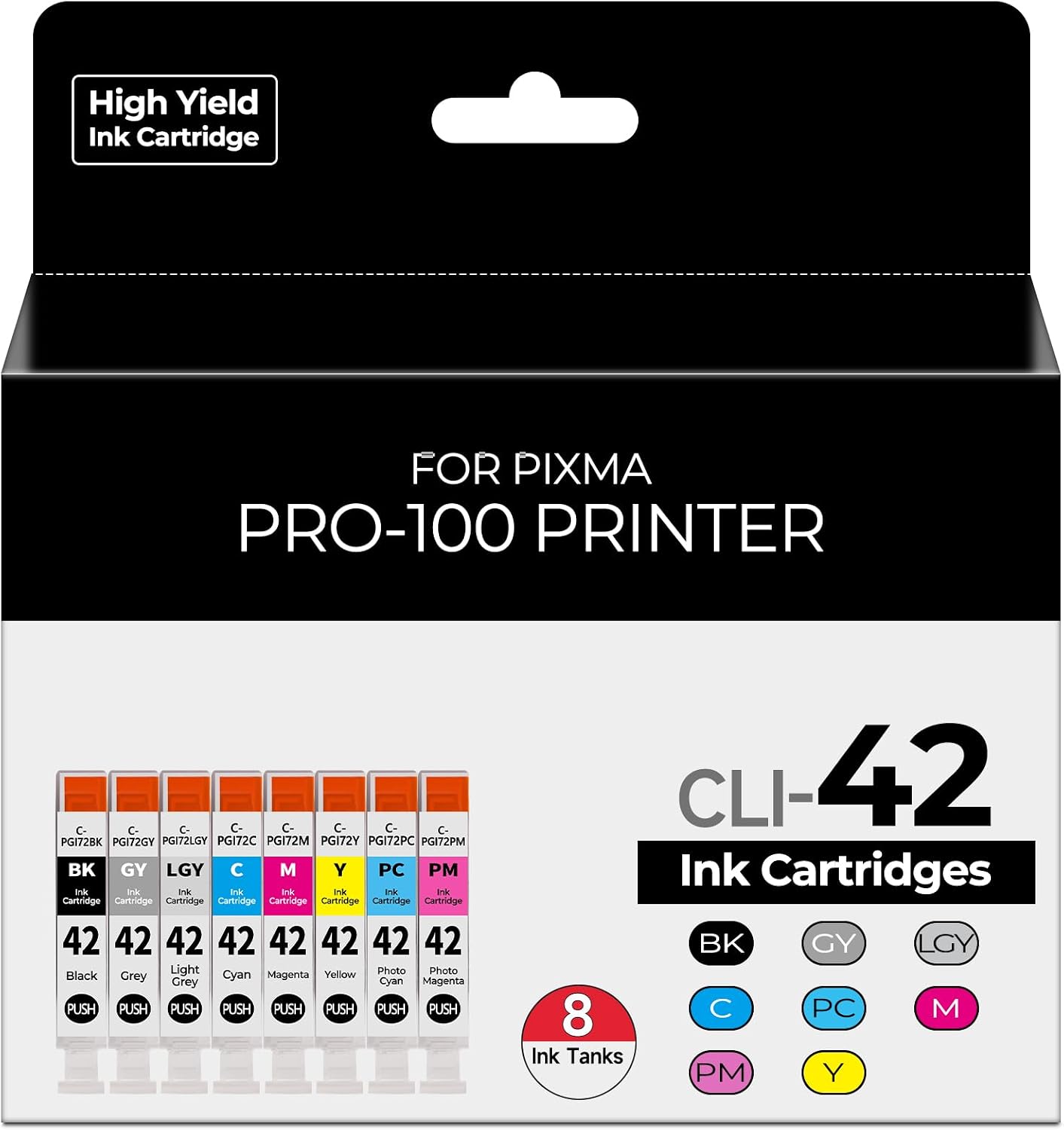 Detalle de Gaiyeep Tuny CLI-42 Ink Cartridges, 8-Color Pack for Canon PIXMA PRO-100