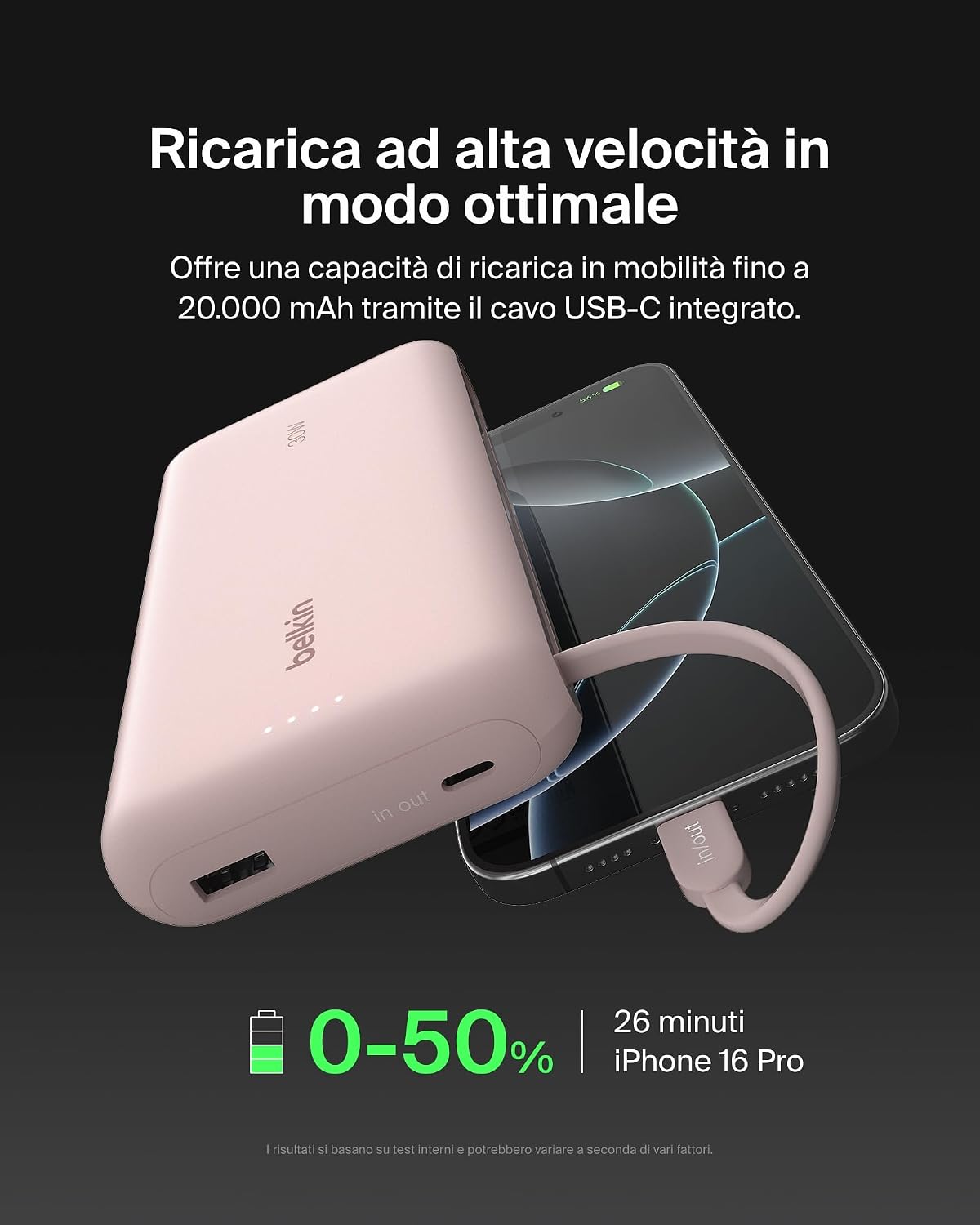 Thumbnail 1 de Belkin Caricabatteria portatile power bank 20.000 mAh 30 W