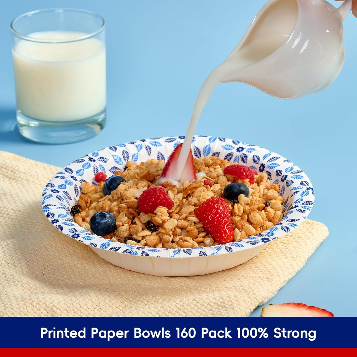 Thumbnail 3 de JOLLY CHEF 160-Count 20 oz Paper Bowls (Soak Proof) — Heavy-Duty Printed Disposable Bowls