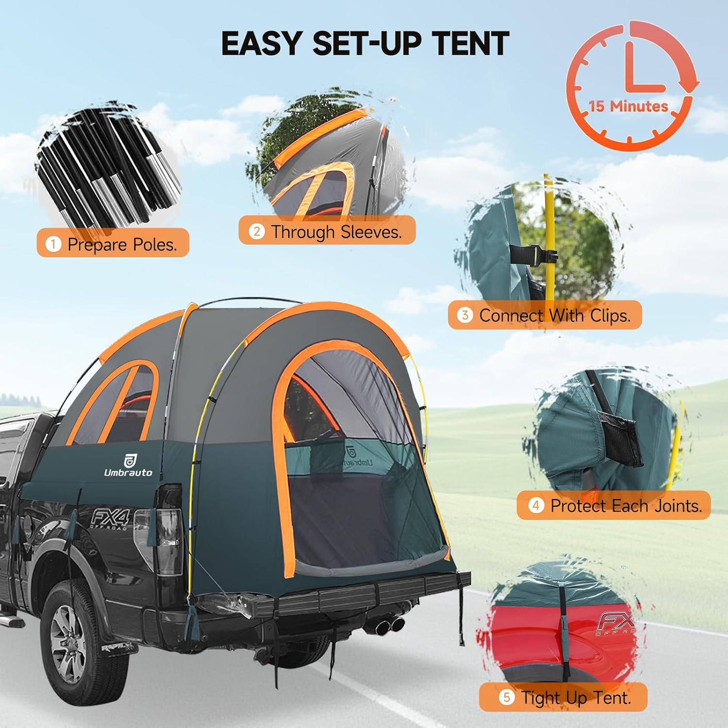 Thumbnail 4 de Truck Bed Tent 66.5in for 5.5–6ft Trucks
