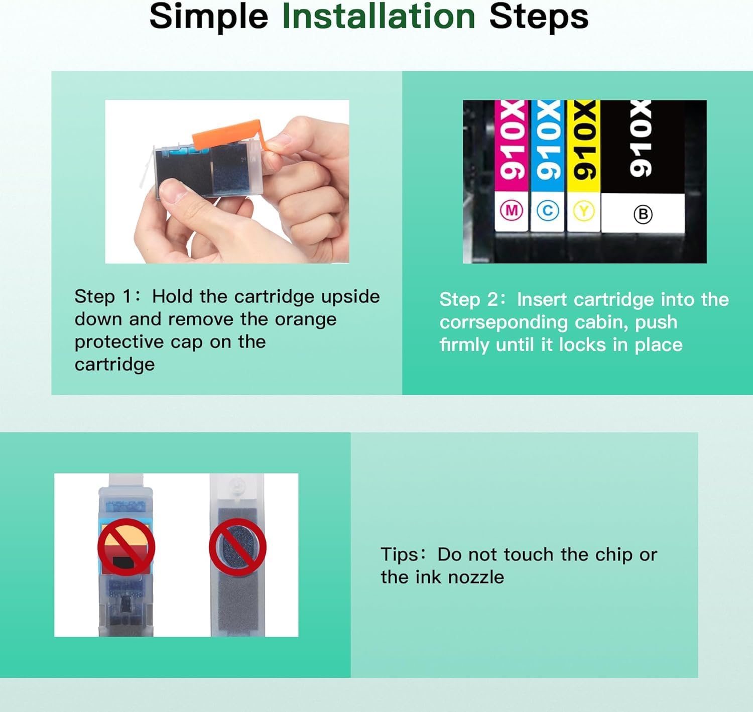 Thumbnail 5 de Acaves 910XL Ink Cartridges 4-Pack for HP Printers 🖨️