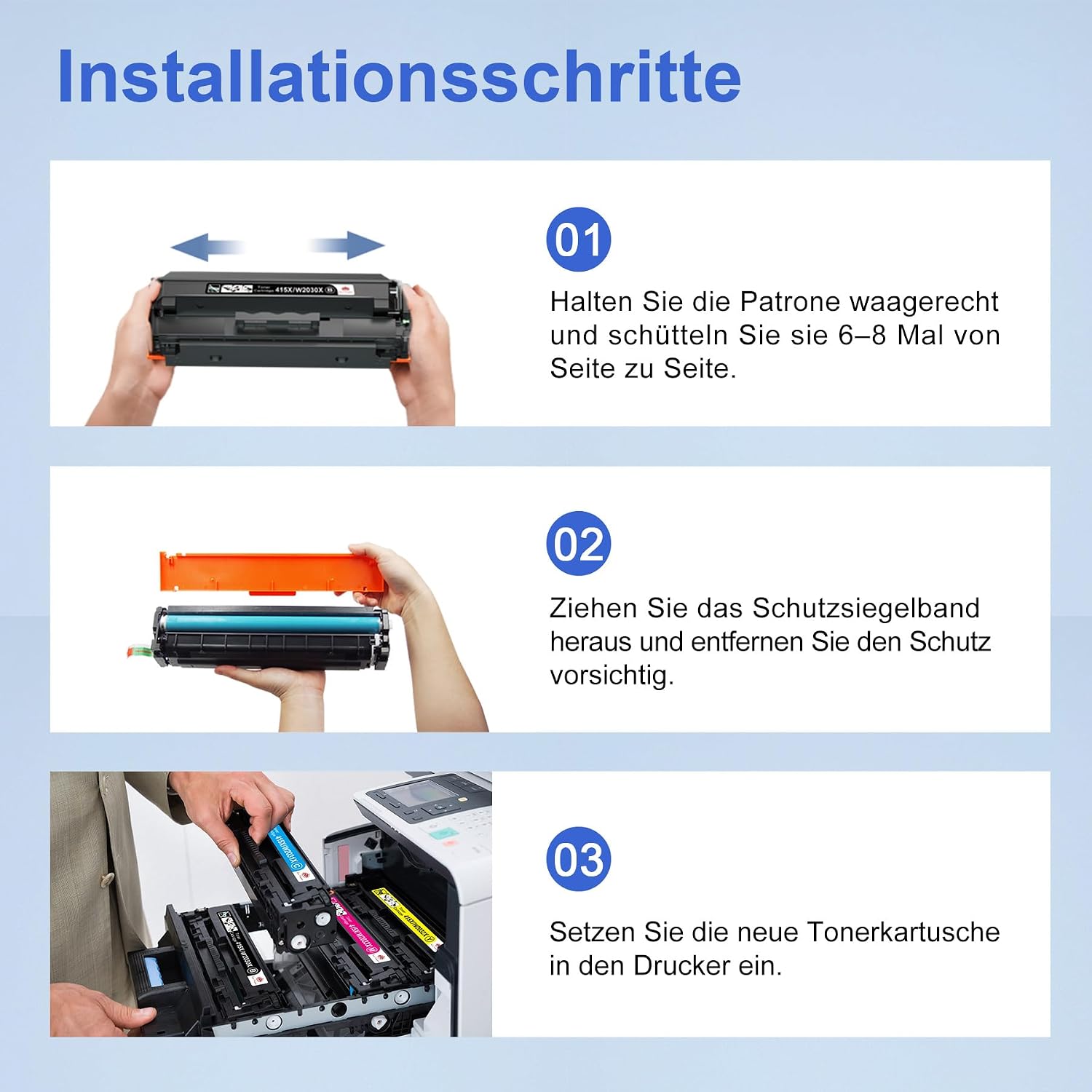 Detalle 2 de Toner Kingdom 415X Multipack für HP Color LaserJet Pro M479fdw/M454dw – 4er-Pack mit Chip