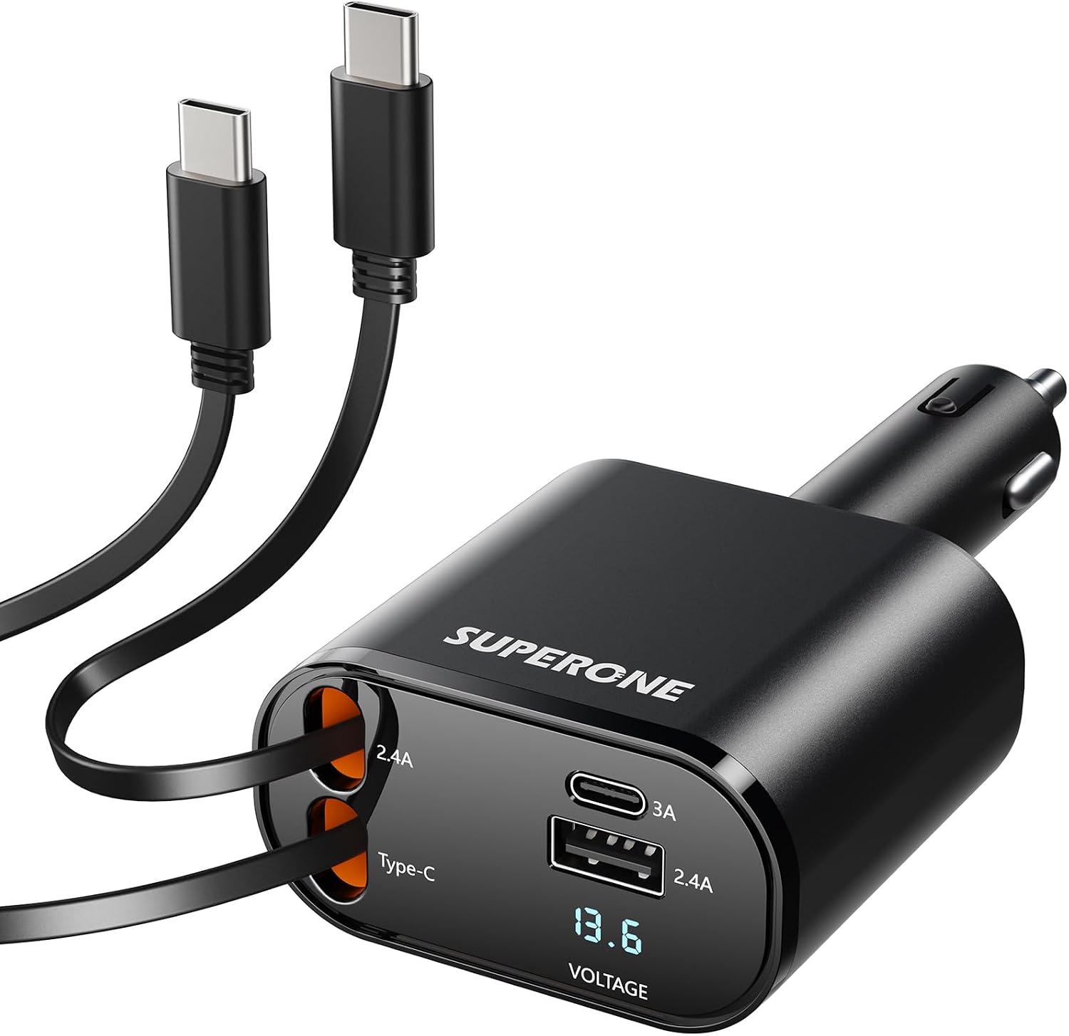 Detalle de SUPERONE Retractable Car Charger 69W