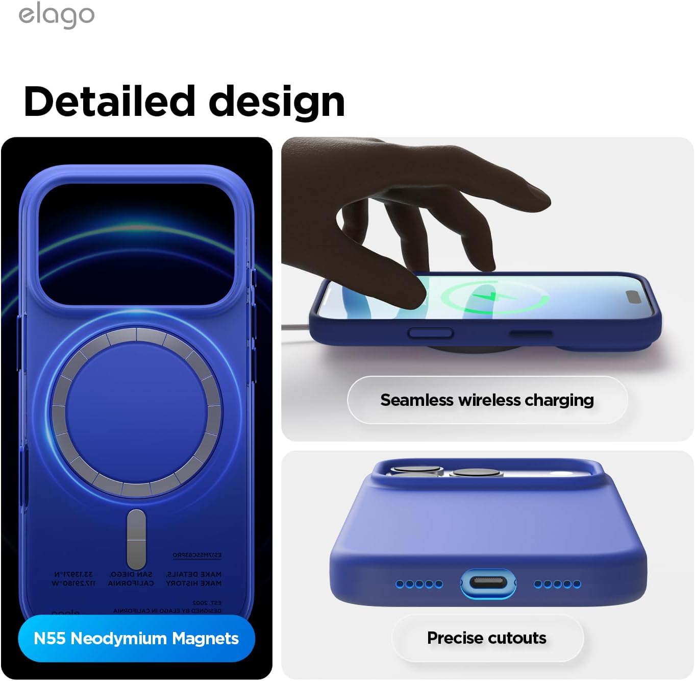 Thumbnail 6 de elago Magnetic Silicone Case for iPhone 17 Pro (6.3”) — Cobalt Blue, MagSafe Compatible