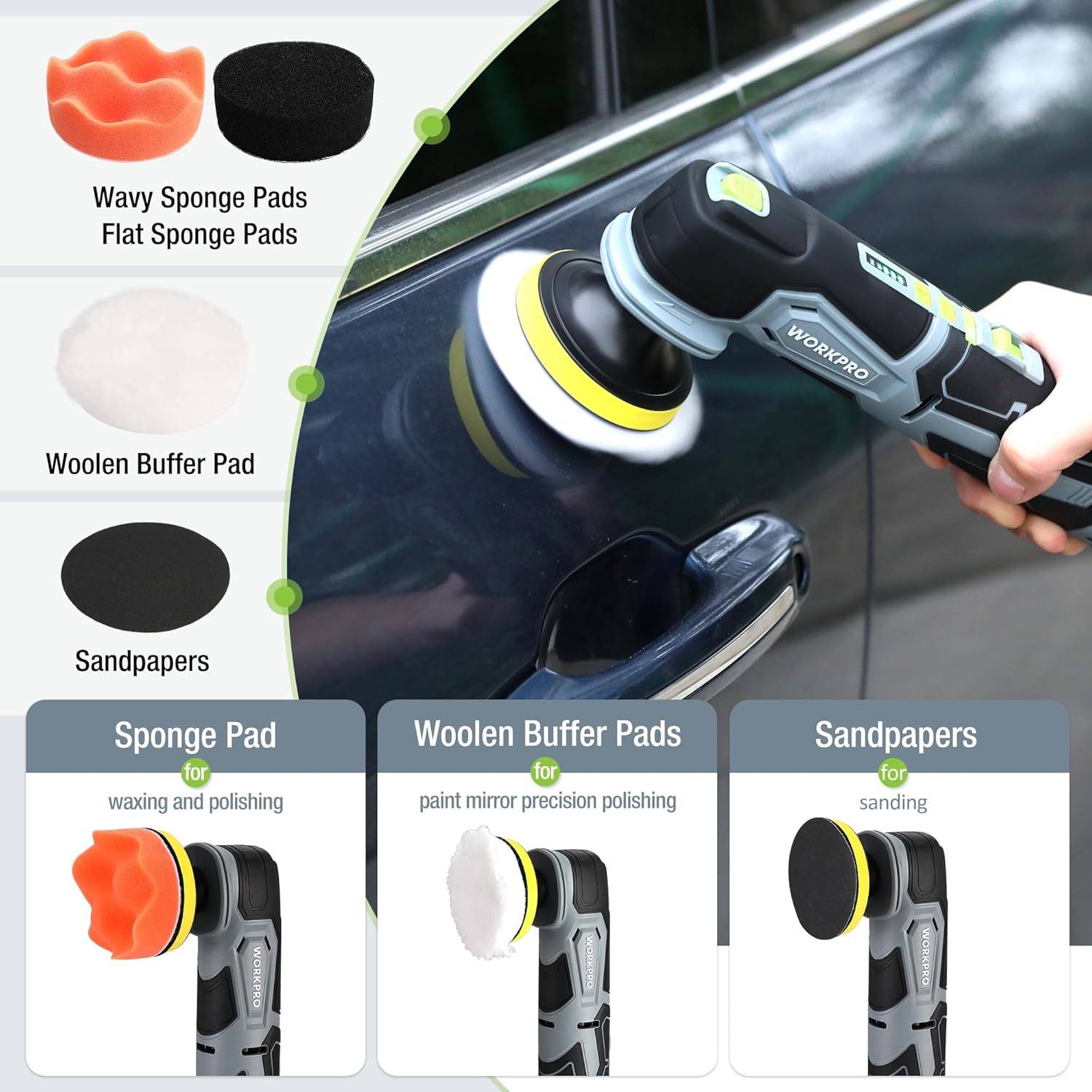 Thumbnail 4 de WORKPRO Cordless Car Polisher 12V 3000RPM