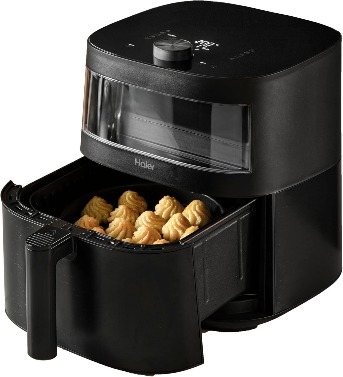 Friggitrice ad aria Haier Serie 5 9 in 1 da 7 L (nero) con display e finestra in vetro