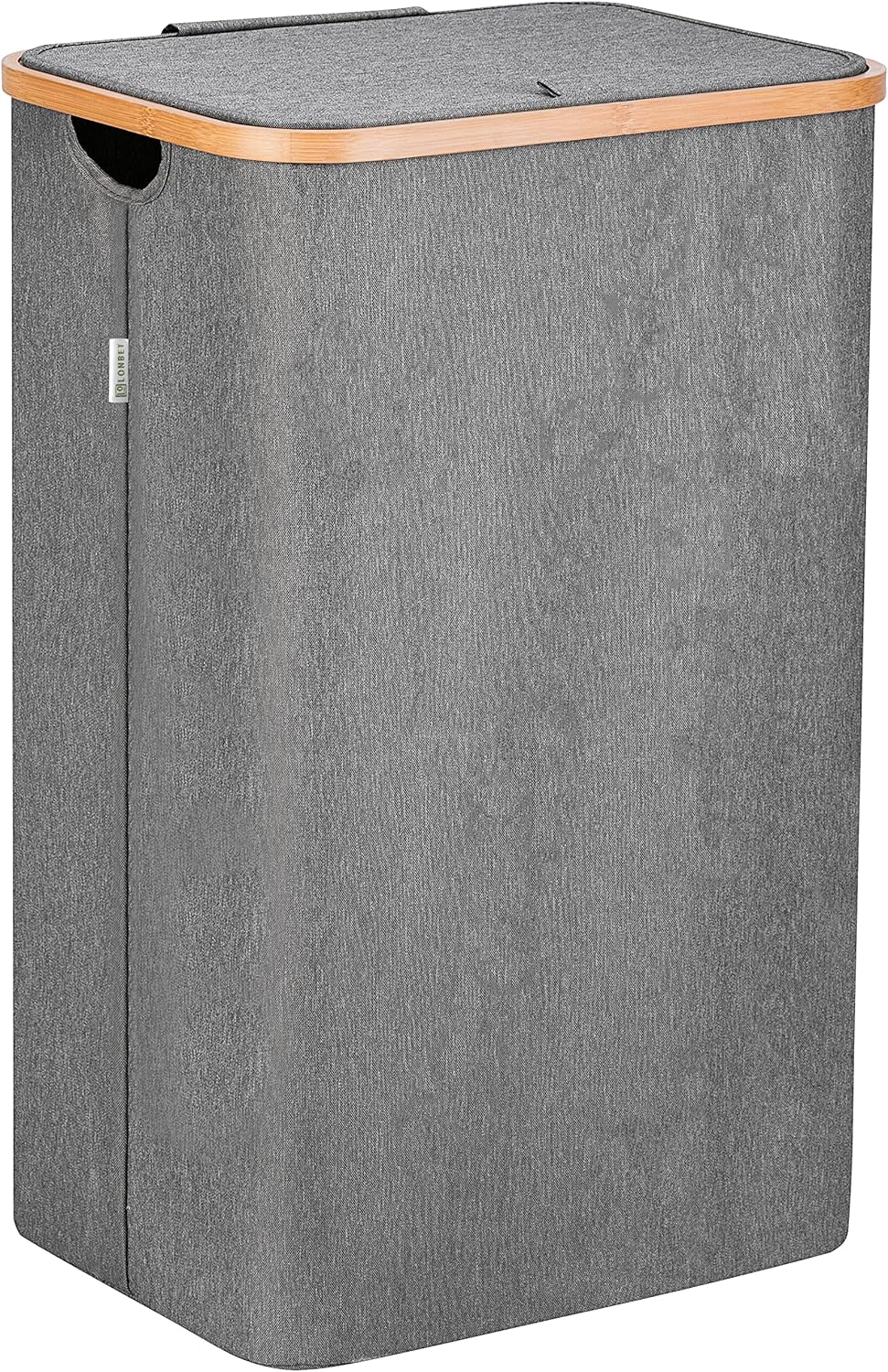 Thumbnail 3 de Lonbet cesto portabiancheria grigio XL da 100 litri con coperchio e manici
