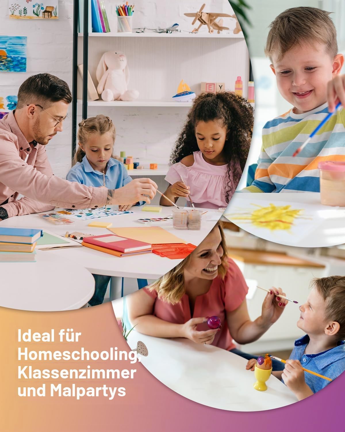 Detalle 2 de Nicpro 18 Farben Abwaschbares Temperafarbe-Set für Kinder – 4500 ml Gesamtinhalt, ungiftig, 250 ml Flaschen