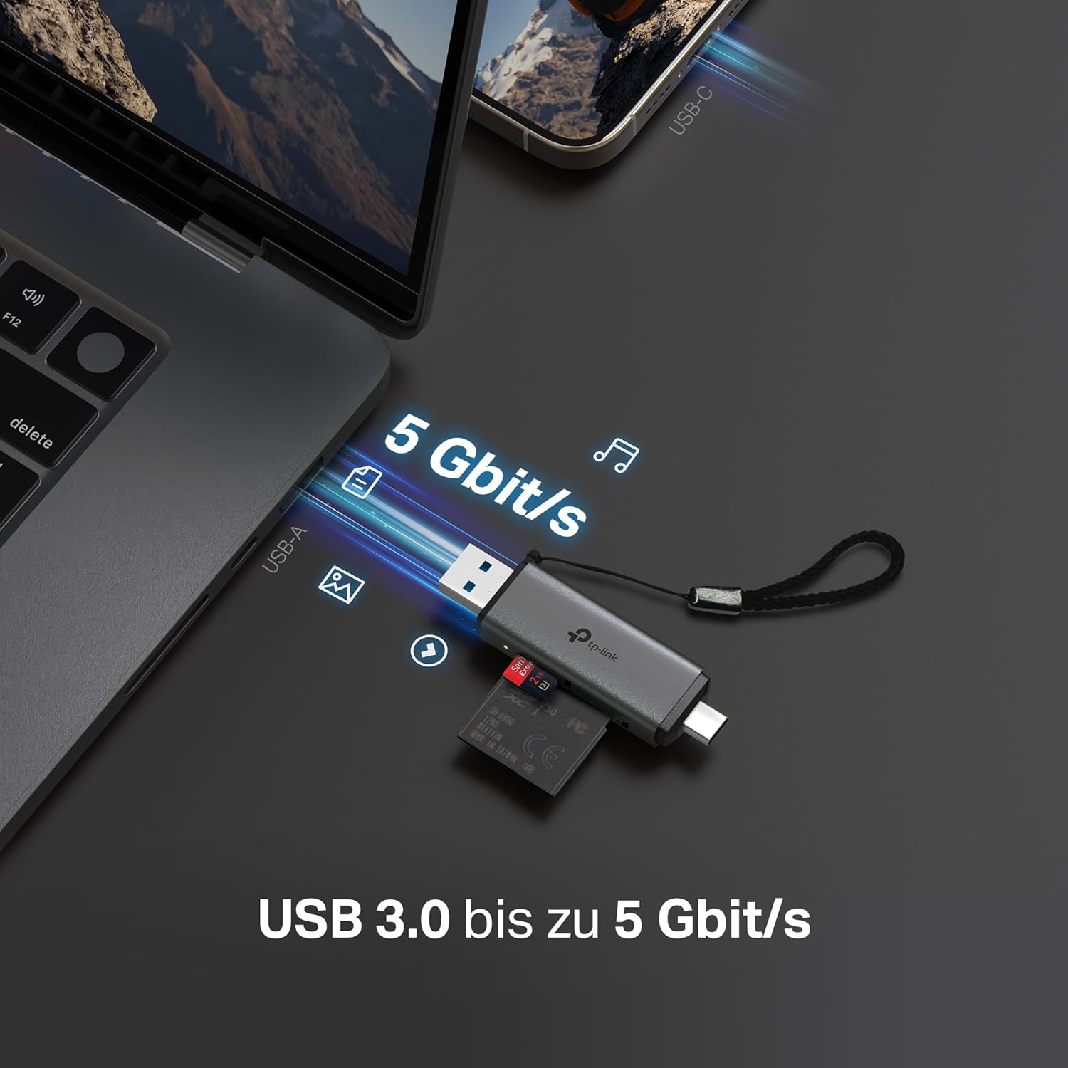 Detalle 2 de TP-Link UA430D Kartenleser USB 3.0 bis 200 MB/s