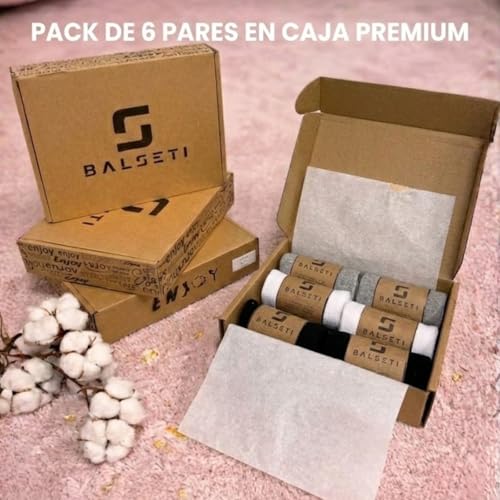 Detalle de Balseti 6 pares de calcetines invisibles para hombre y mujer – Pinkies de algodón transpirable (blanco, negro, gris, beige, azul)