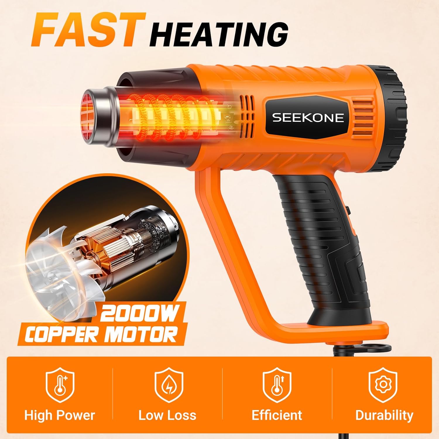 Thumbnail 1 de SEEKONE heat gun 2000W dual temperature