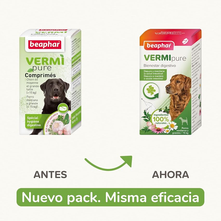 Thumbnail 1 de Beaphar VERMIpure Comprimidos para perros medianos y grandes 50 comprimidos