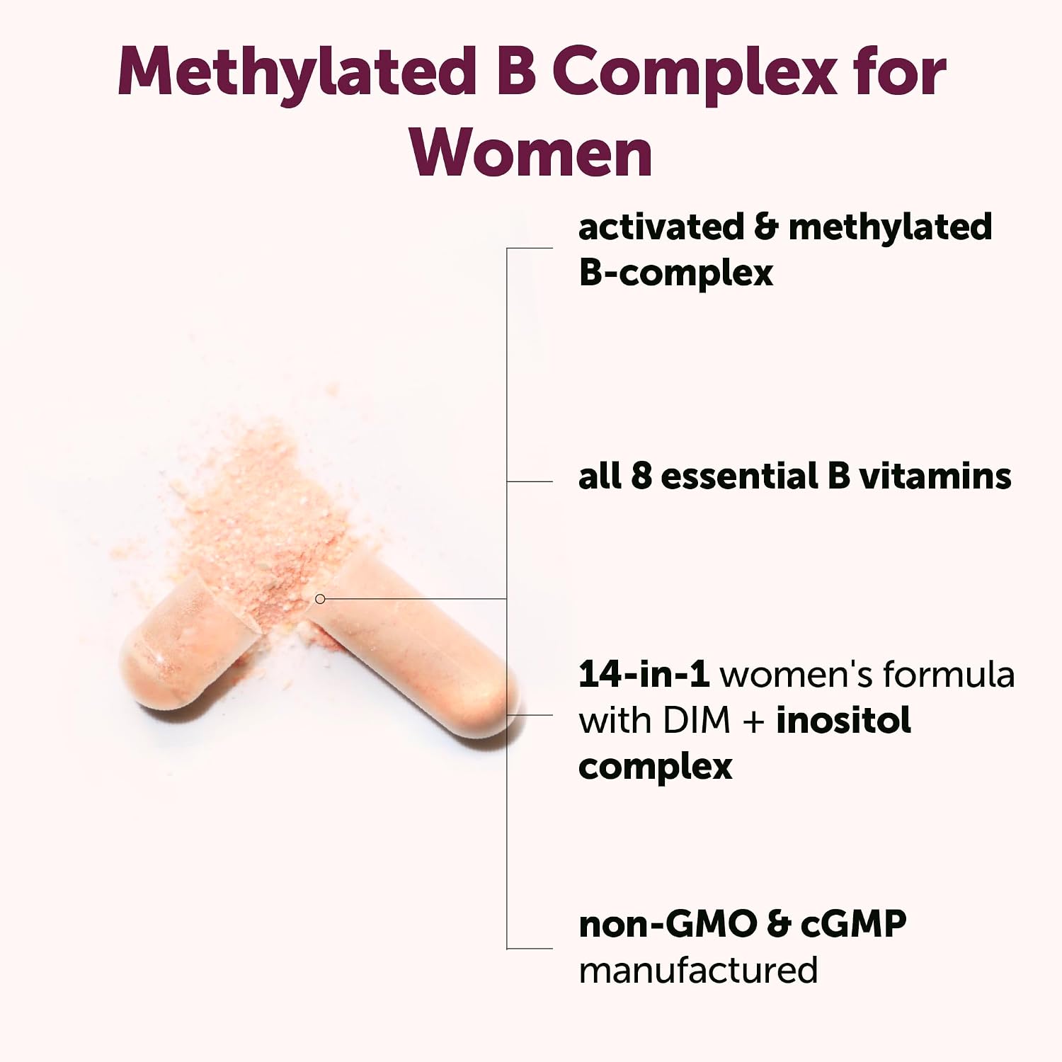 Detalle de Micro Ingredients Methylated B Complex, 240 Vegetarian Capsules