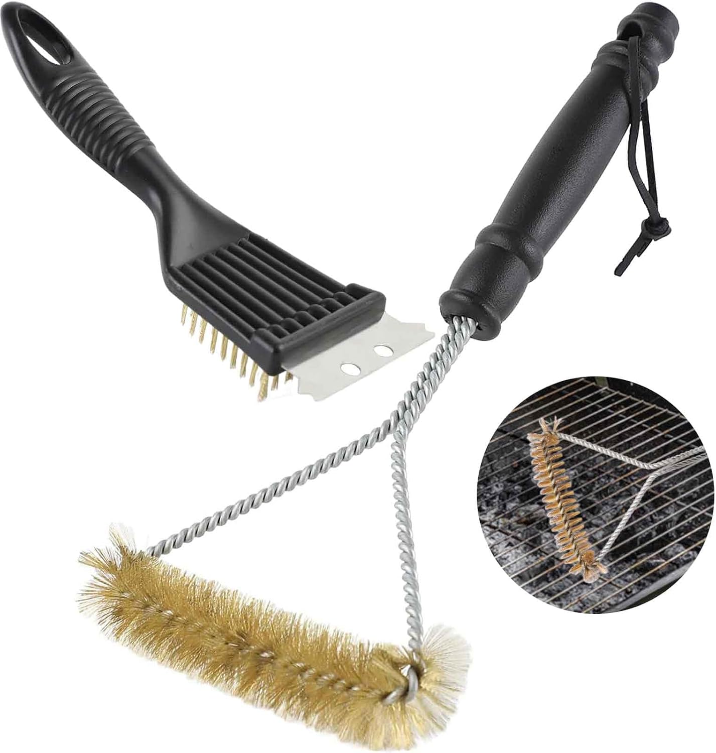 Thumbnail 6 de Wjyzzzh BBQ Cleaner 2-Piece Stainless Steel Wire Brush Set for Grills and Ovens