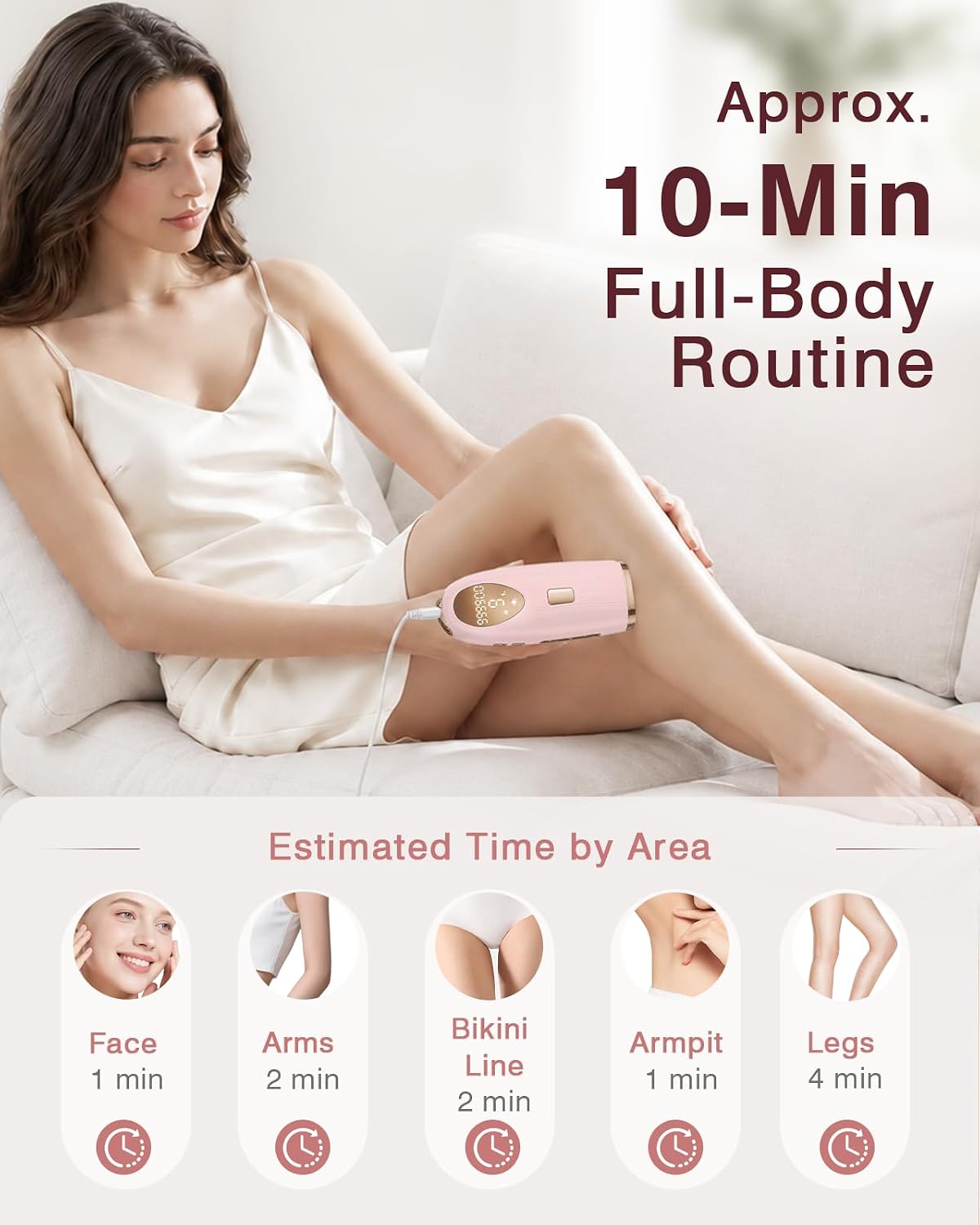 Detalle 2 de TIIMAGIC IPL Laser Hair Removal Device for Women and Men - Ice Cooling, 9 Levels, 999,900 Flashes, At-Home Use